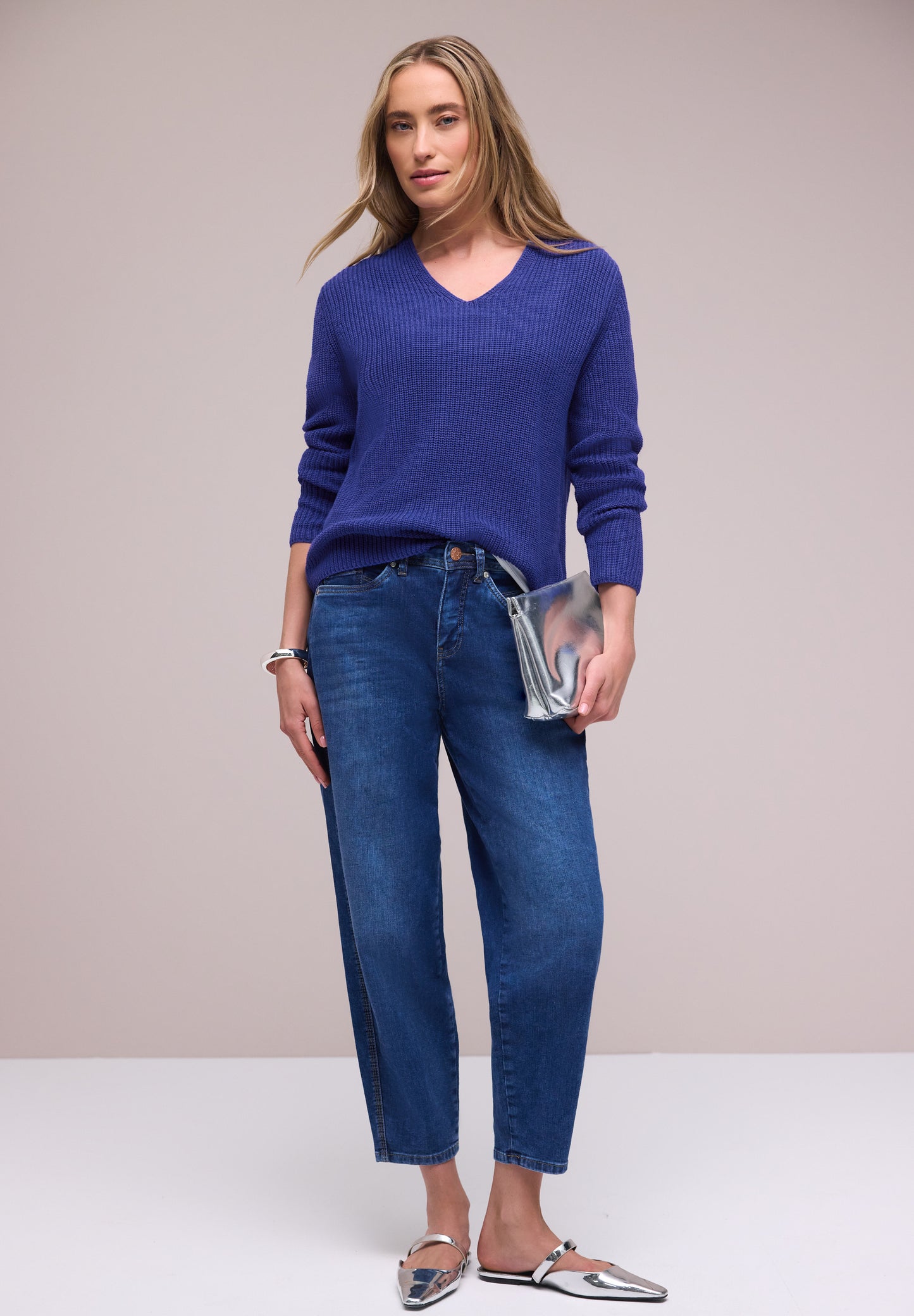 Street One - Pullover in Unifarbe - Farbe: amparo blue