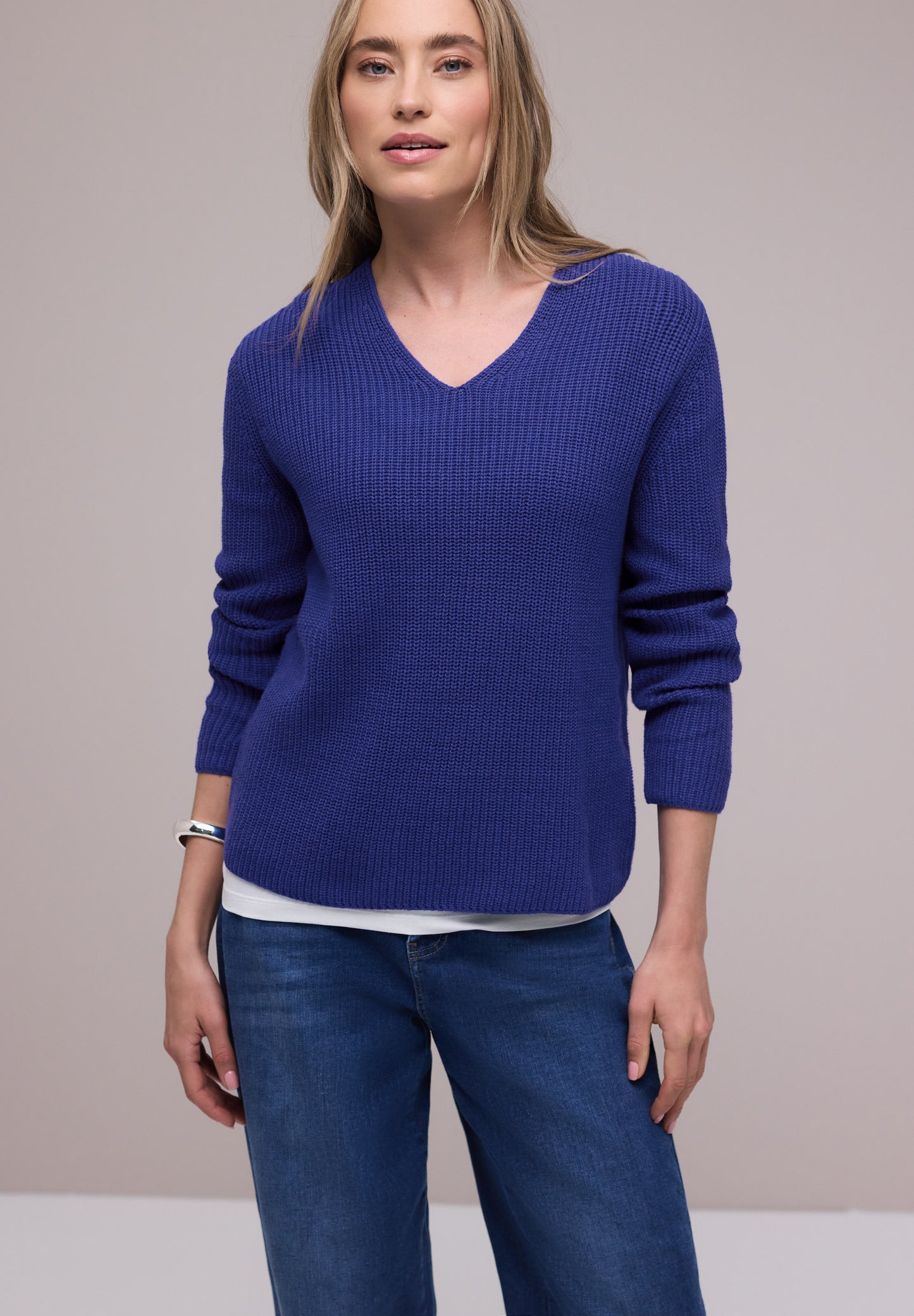 Street One - Pullover in Unifarbe - Farbe: amparo blue