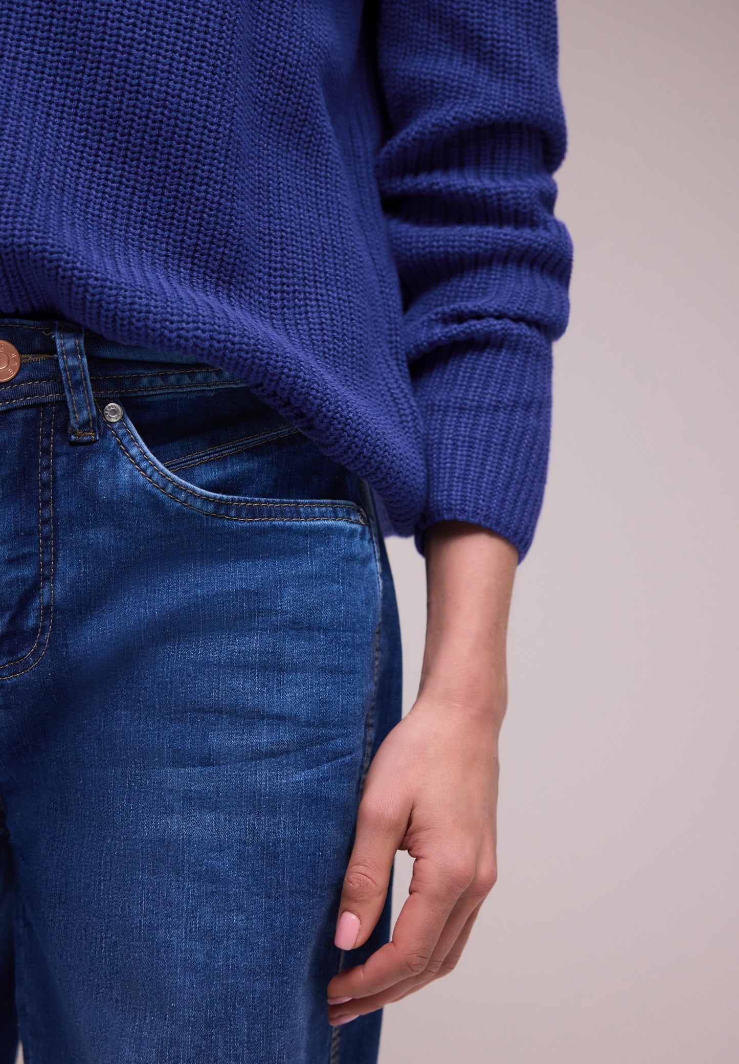 Street One - Pullover in Unifarbe - Farbe: amparo blue