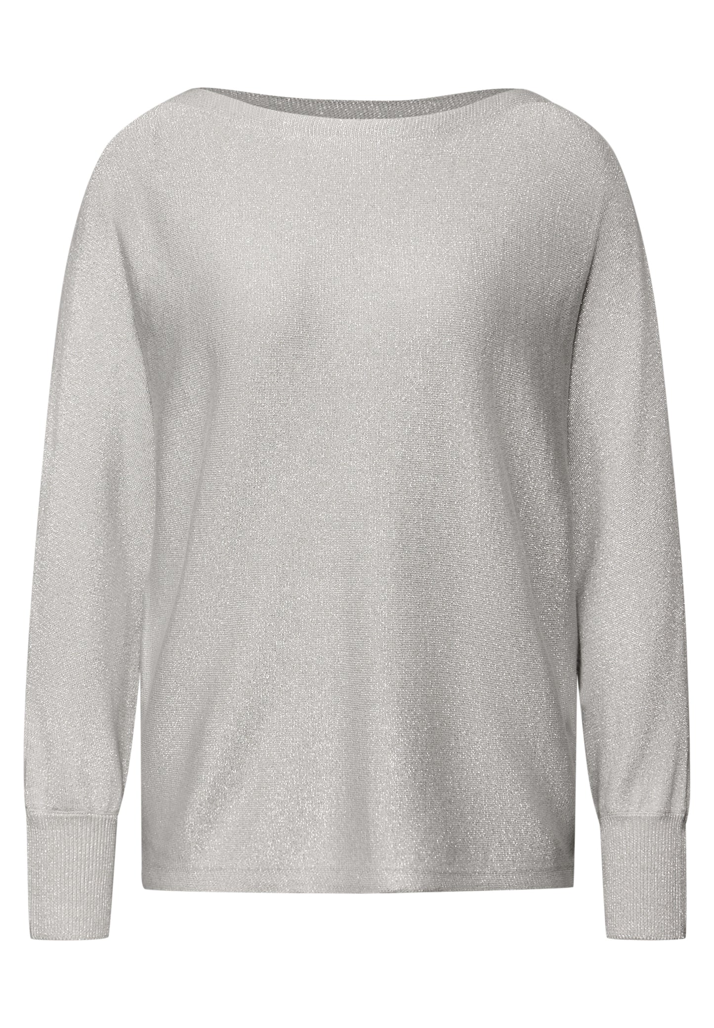 Street One - Glitzernder Dolman Pullover - Farbe: pelican grey mel.