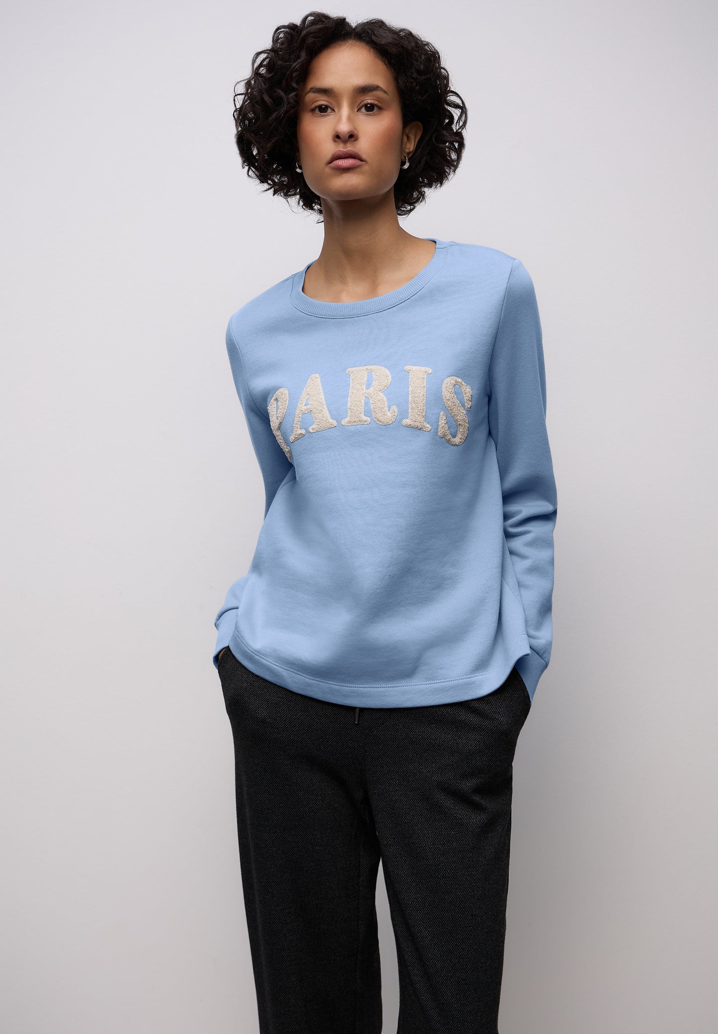 Street One - Sweatshirt mit Wording - Farbe: frosted blue
