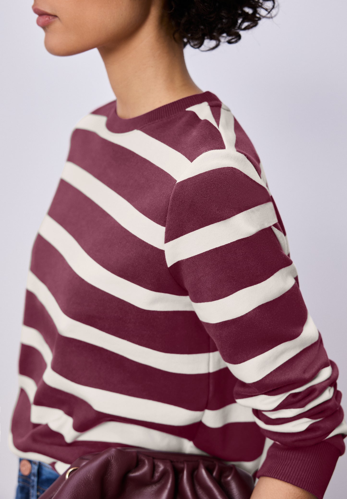 Street One - Gestreiftes Sweatshirt - Farbe: dark clouded blush