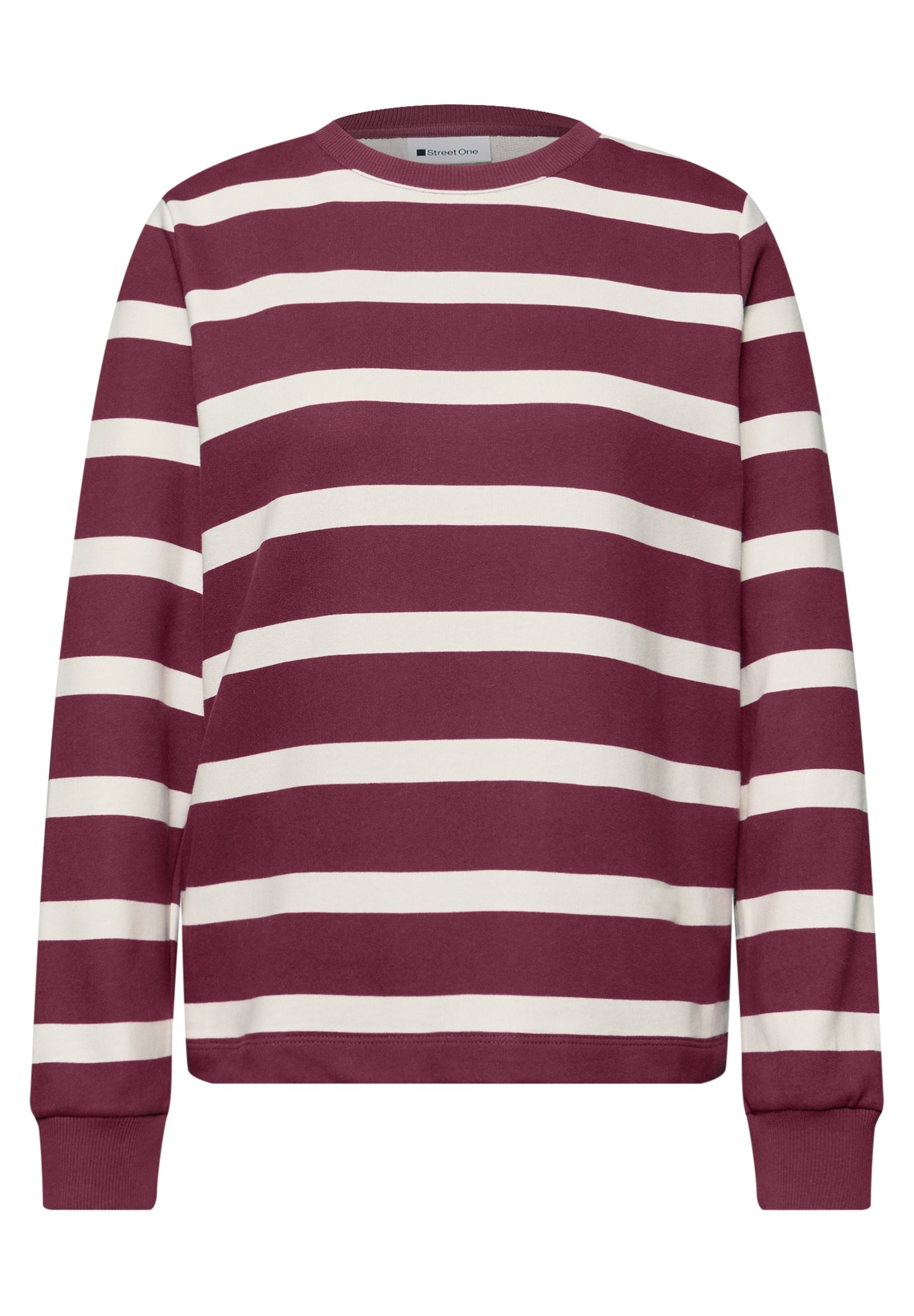 Street One - Gestreiftes Sweatshirt - Farbe: dark clouded blush