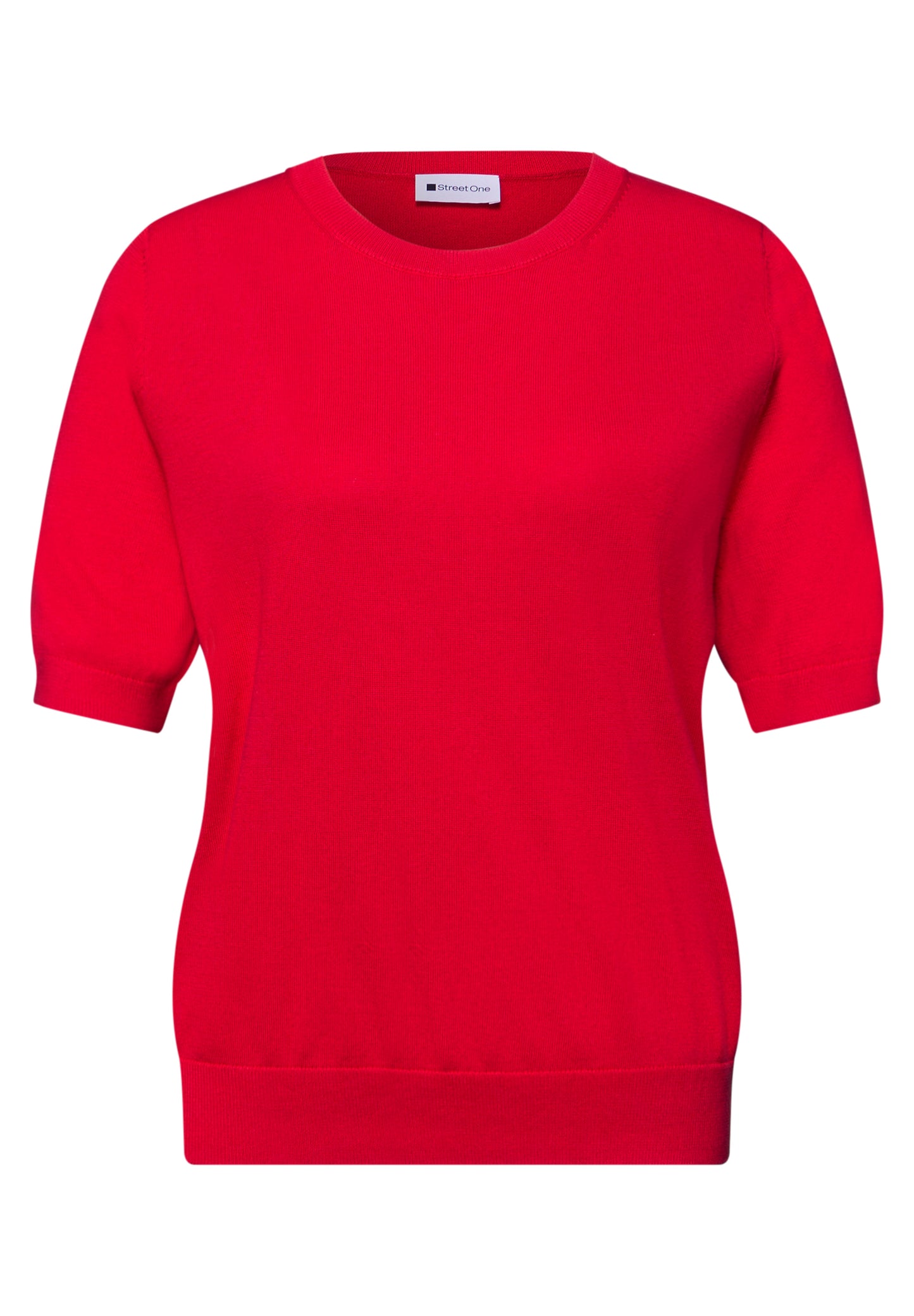 Street One - Kurzarm Pullover mit Rundhals - Farbe: salsa red