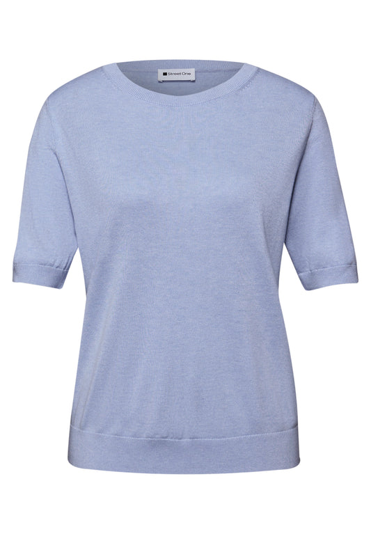 Street One - Kurzarm Pullover mit Rundhals - Farbe: cashmere blue mel.