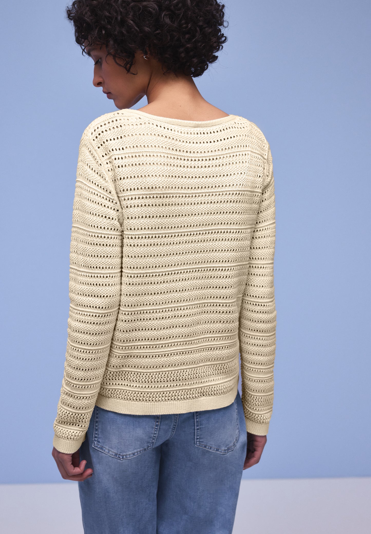 Street One - Langarm Pullover mit U-Boot-Ausschnitt - Farbe: soft beige