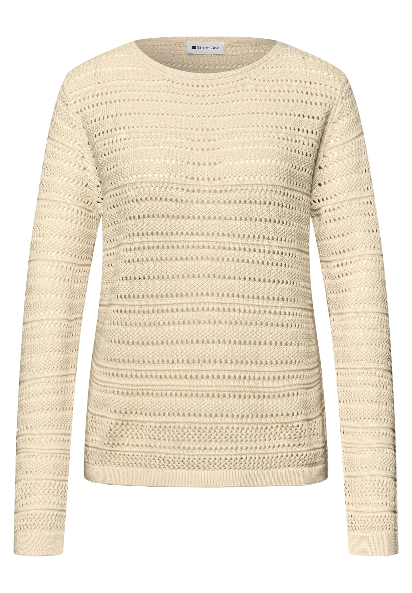 Street One - Langarm Pullover mit U-Boot-Ausschnitt - Farbe: soft beige
