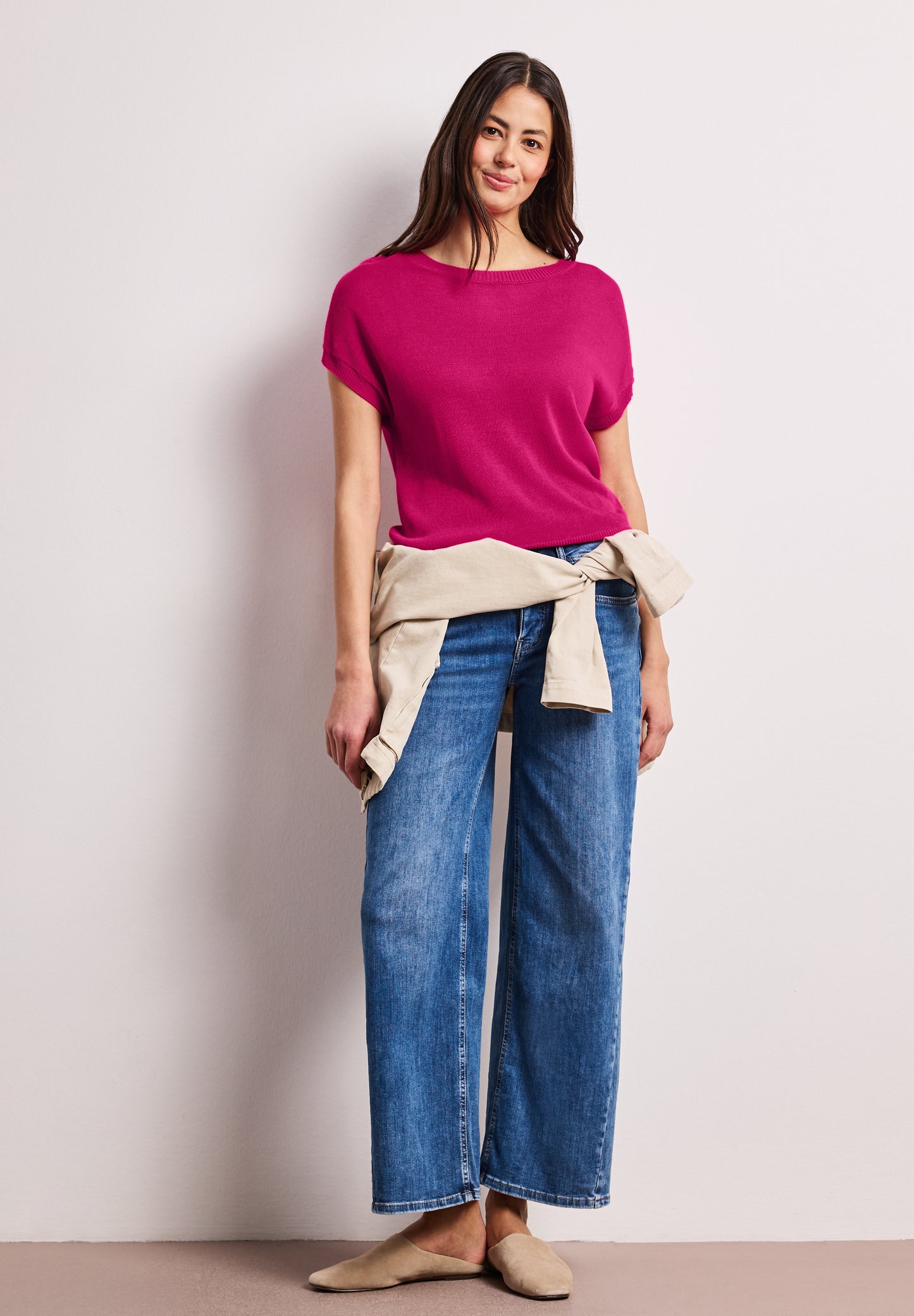 Street One - Pullover mit U-Boot-Ausschnitt - Farbe: magenta dream