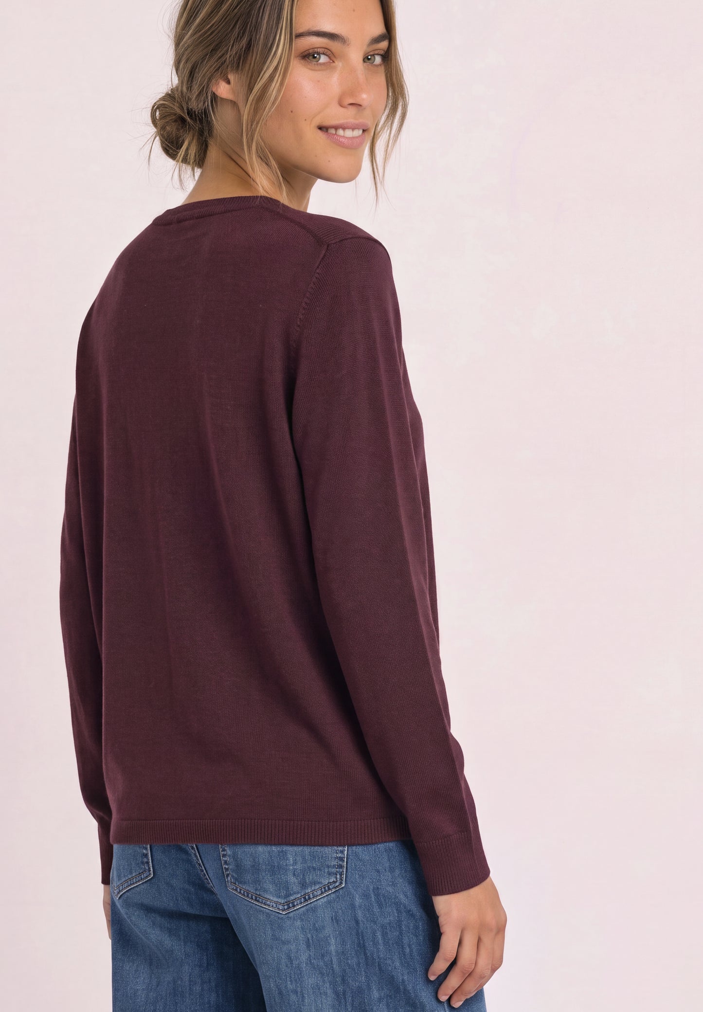Street One - Basic Pullover mit U-Boot-Ausschnitt - Farbe: rustic rouge
