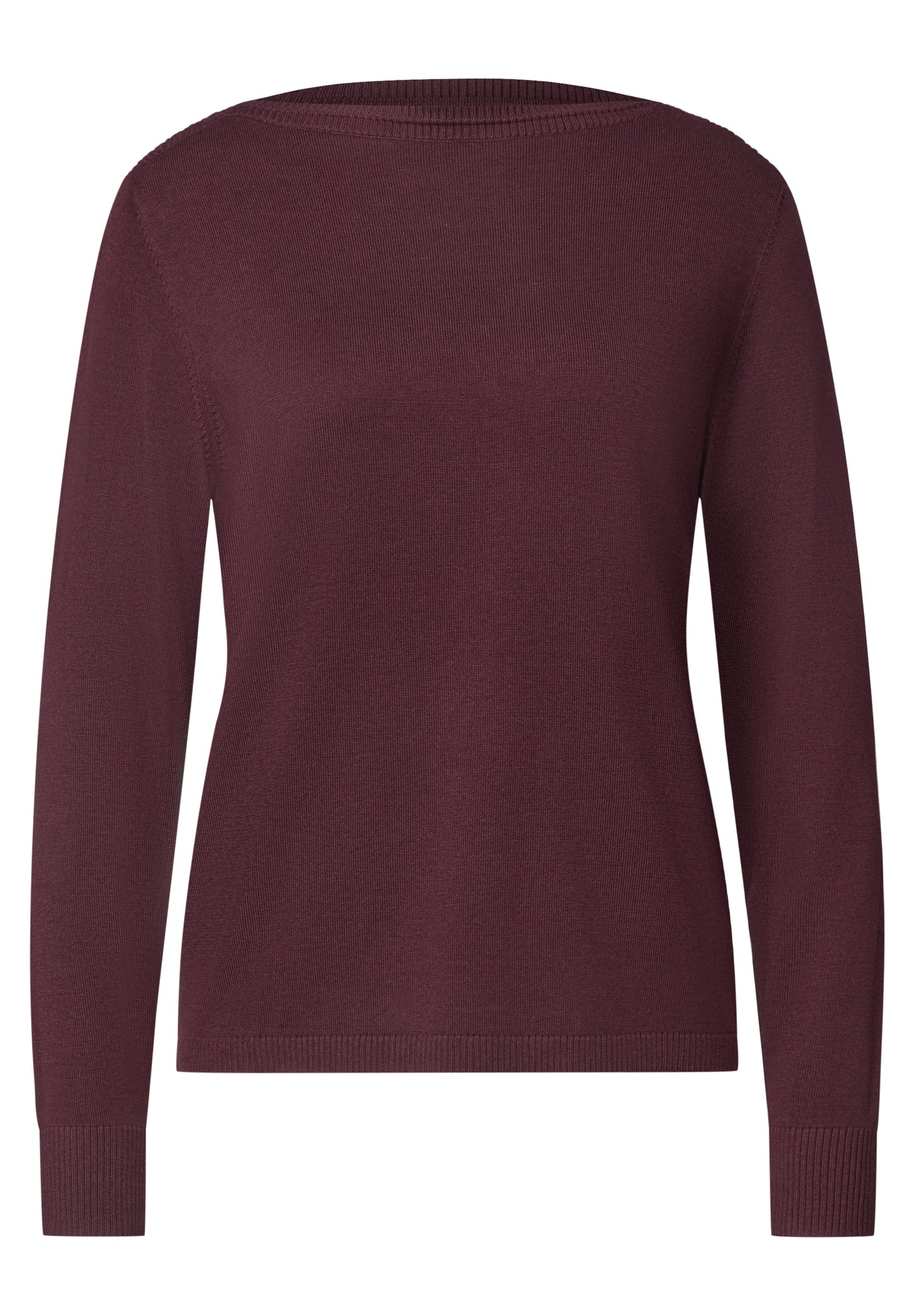 Street One - Basic Pullover mit U-Boot-Ausschnitt - Farbe: rustic rouge