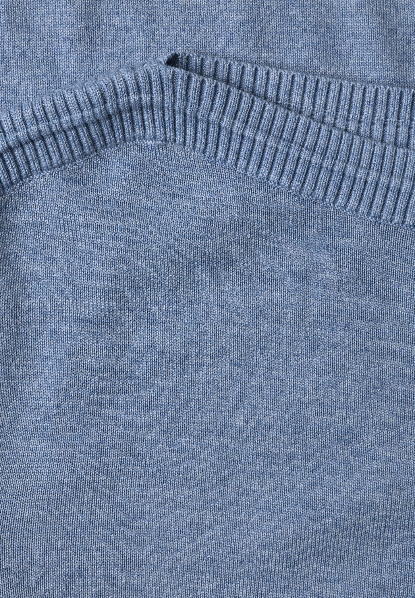 Street One - Basic Pullover mit U-Boot-Ausschnitt - Farbe: northern blue mel.