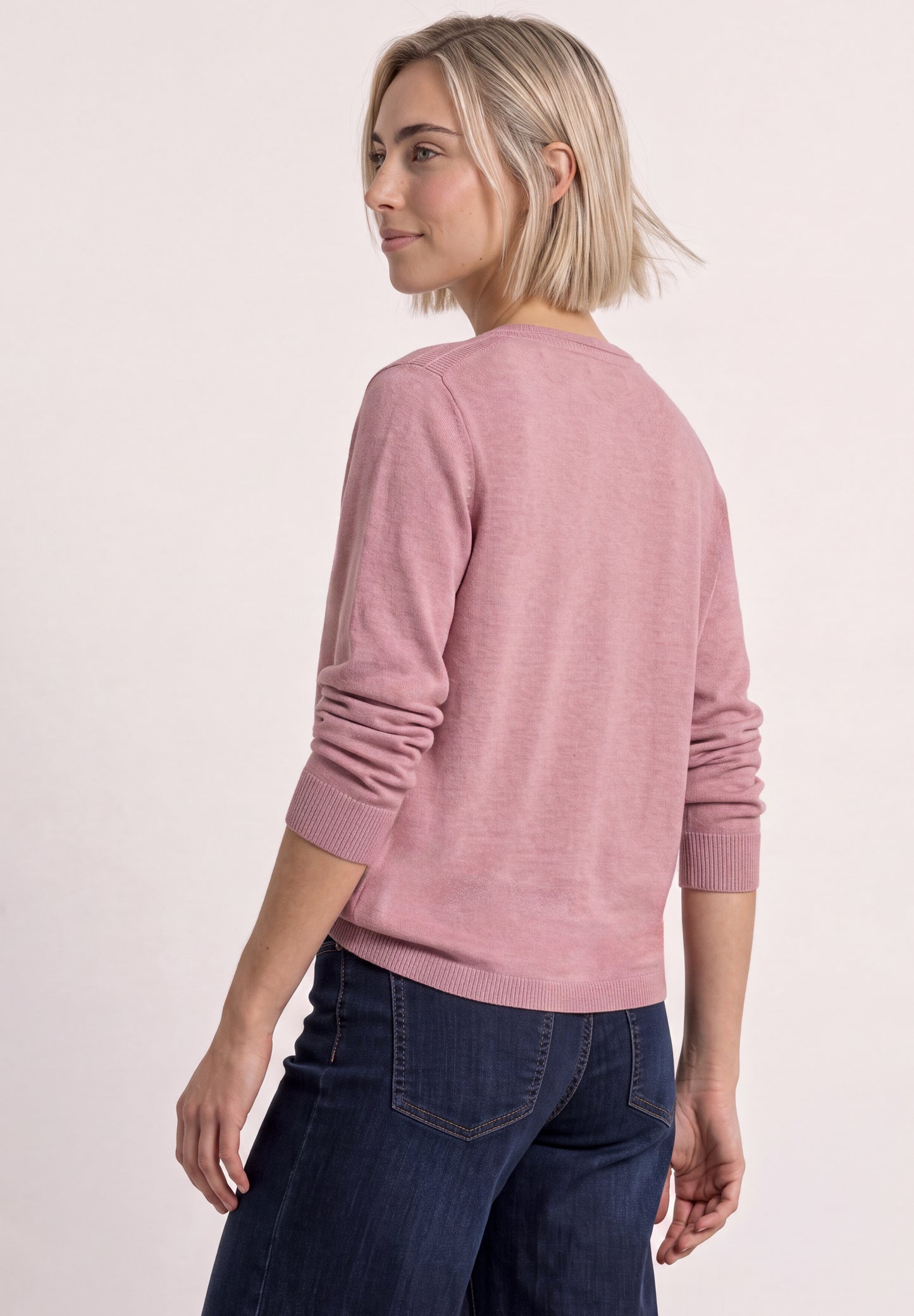 Street One - Basic Pullover mit U-Boot-Ausschnitt - Farbe: vintage blush mel.