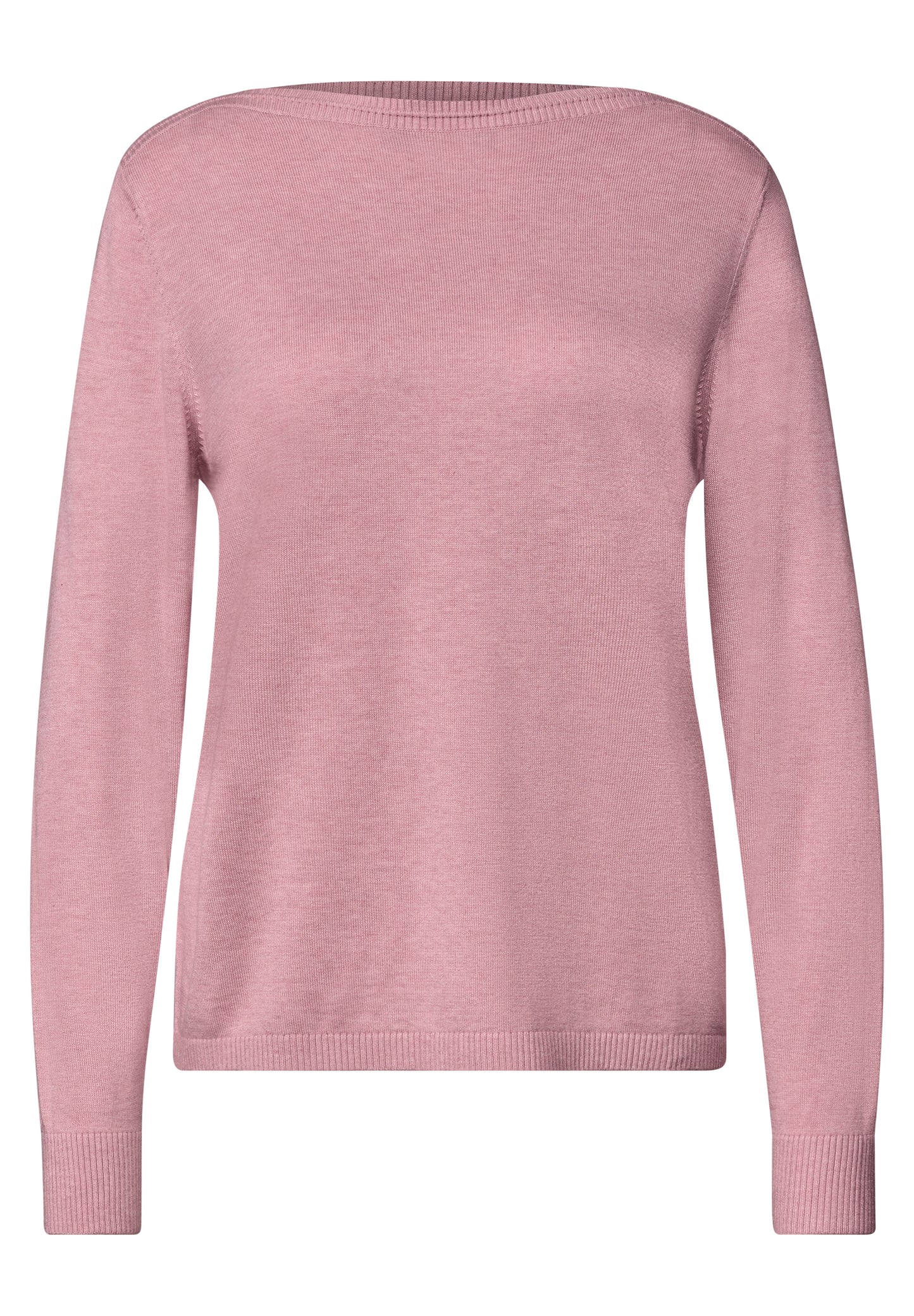 Street One - Basic Pullover mit U-Boot-Ausschnitt - Farbe: vintage blush mel.