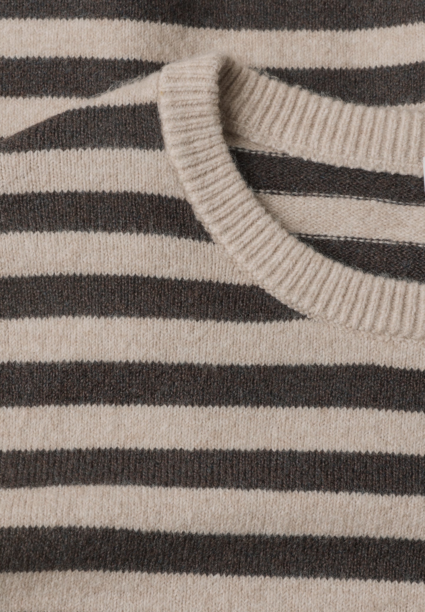 Street One - Kurzarm Pullover mit Rundhals und Streifen - Farbe: clay sand mel.