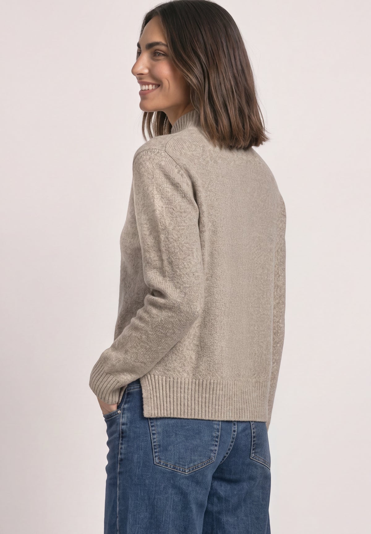 Street One - Pullover mit Turtle Neck - Farbe: sanded amber mel.