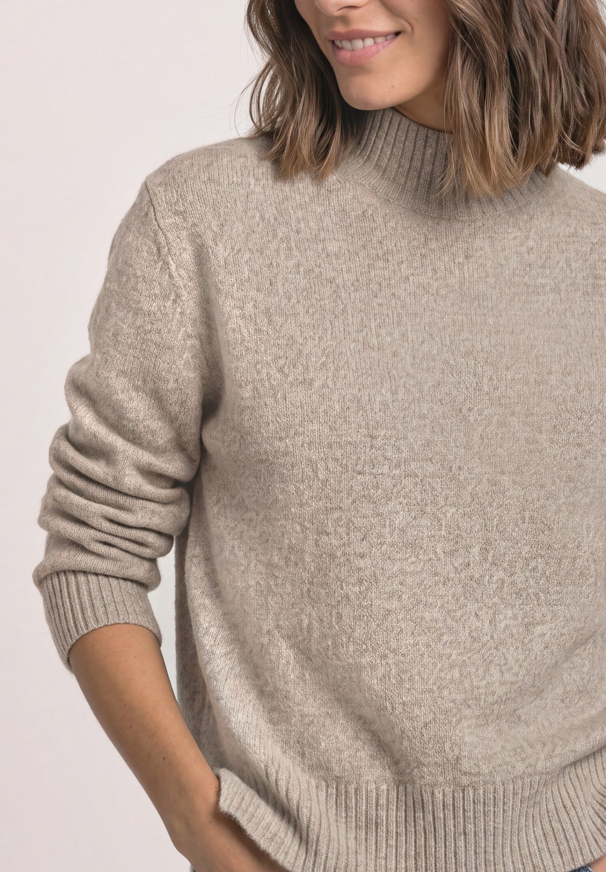 Street One - Pullover mit Turtle Neck - Farbe: sanded amber mel.