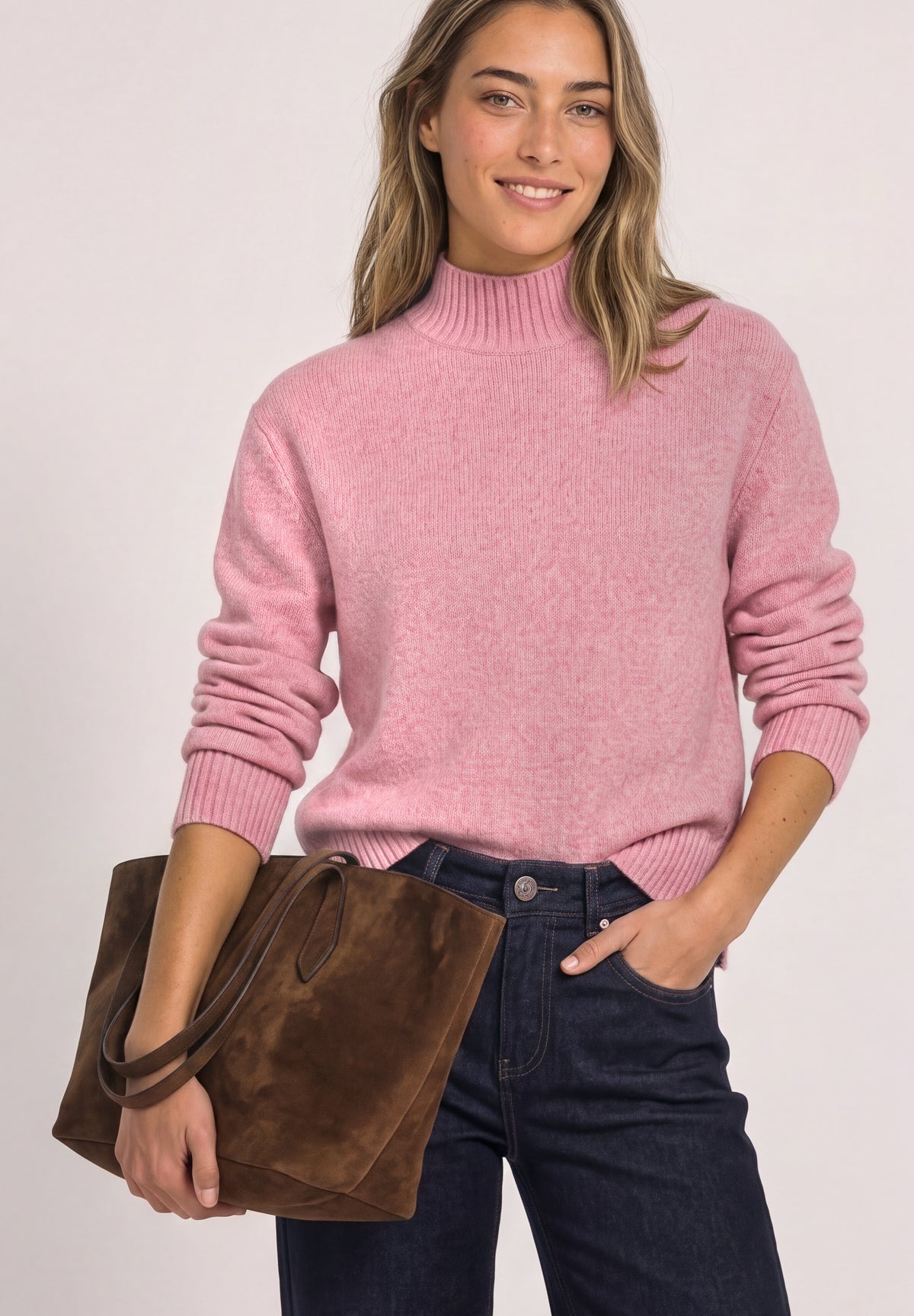 Street One - Pullover mit Turtle Neck - Farbe: warm blush mel.