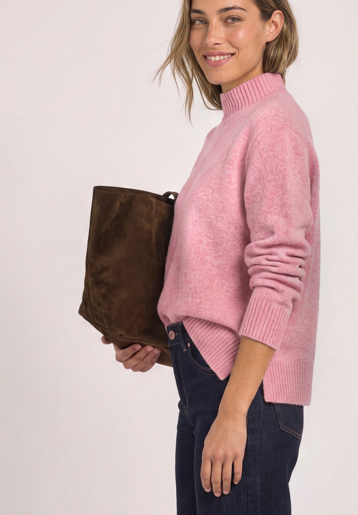 Street One - Pullover mit Turtle Neck - Farbe: warm blush mel.