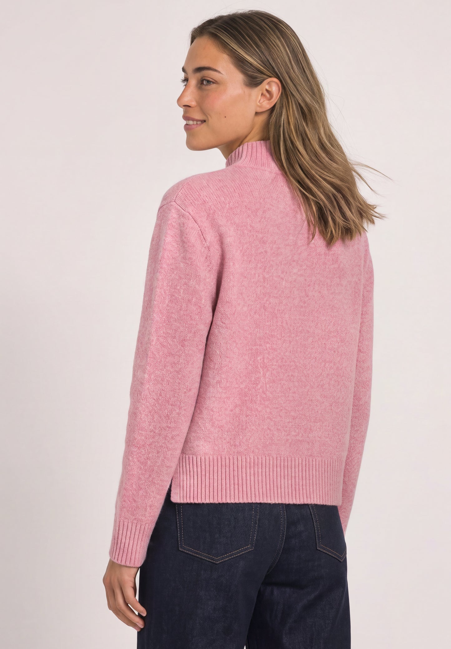 Street One - Pullover mit Turtle Neck - Farbe: warm blush mel.