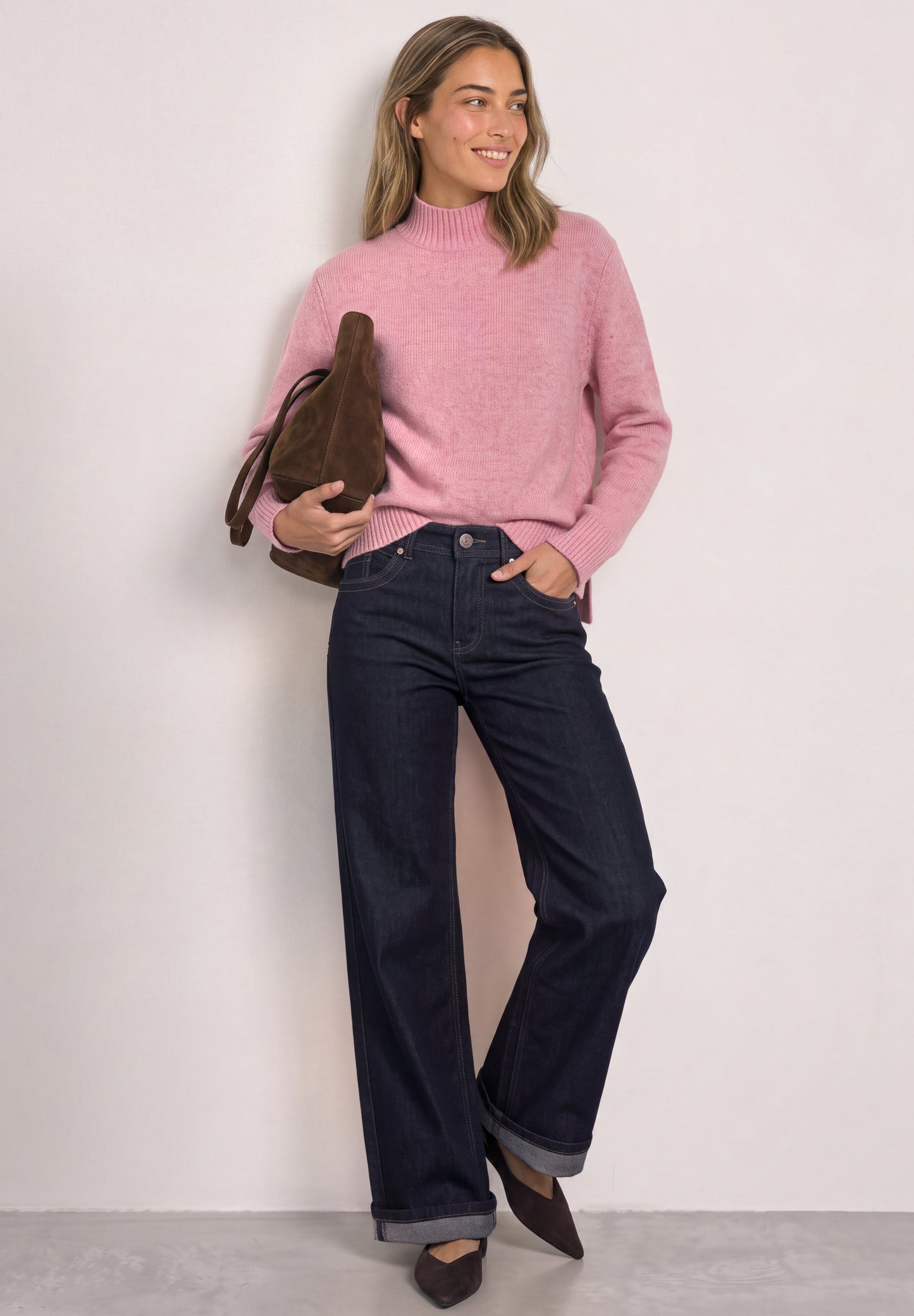 Street One - Pullover mit Turtle Neck - Farbe: warm blush mel.