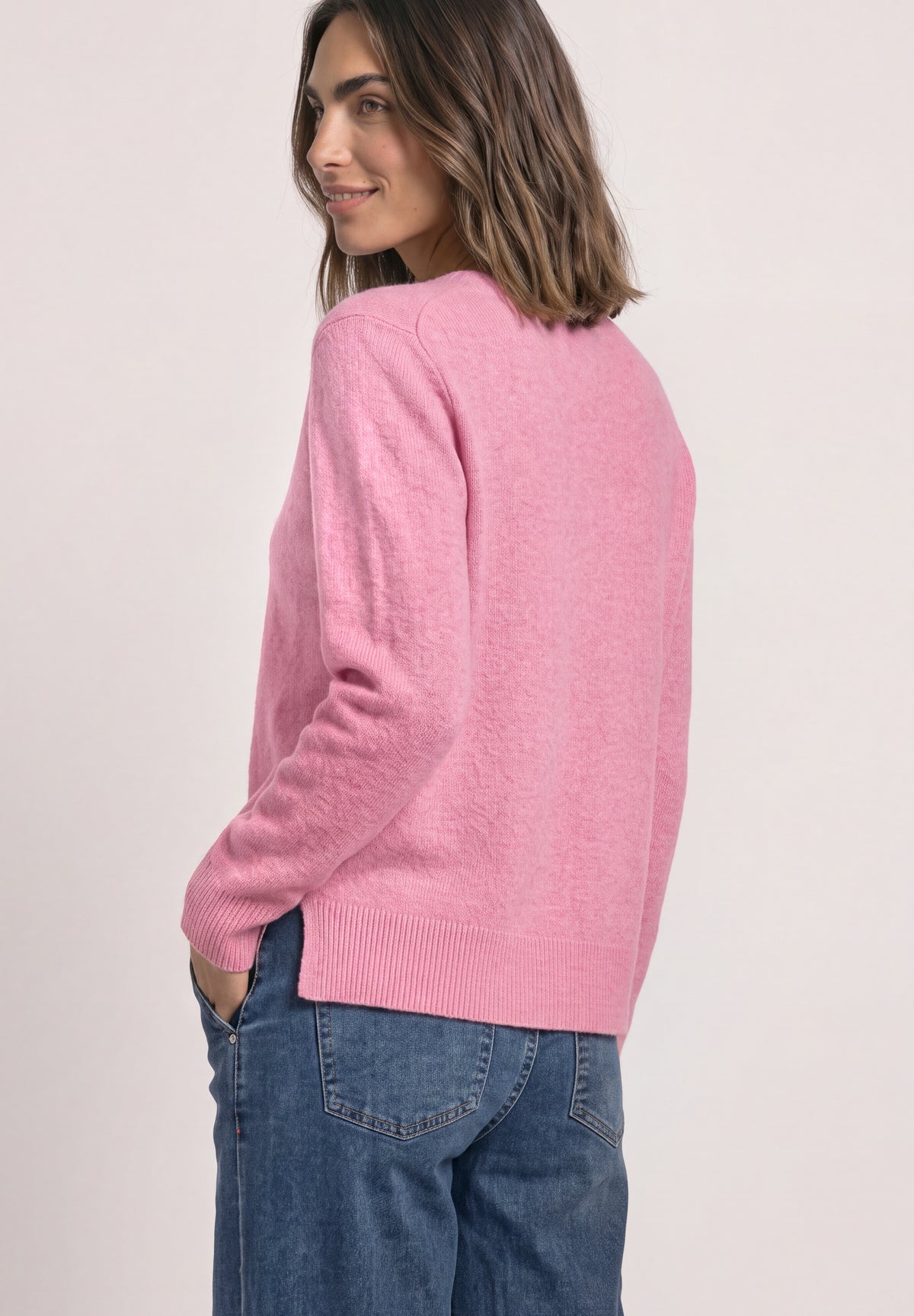 Street One - Langarm Pullover mit Boat Neck - Farbe: warm blush mel.