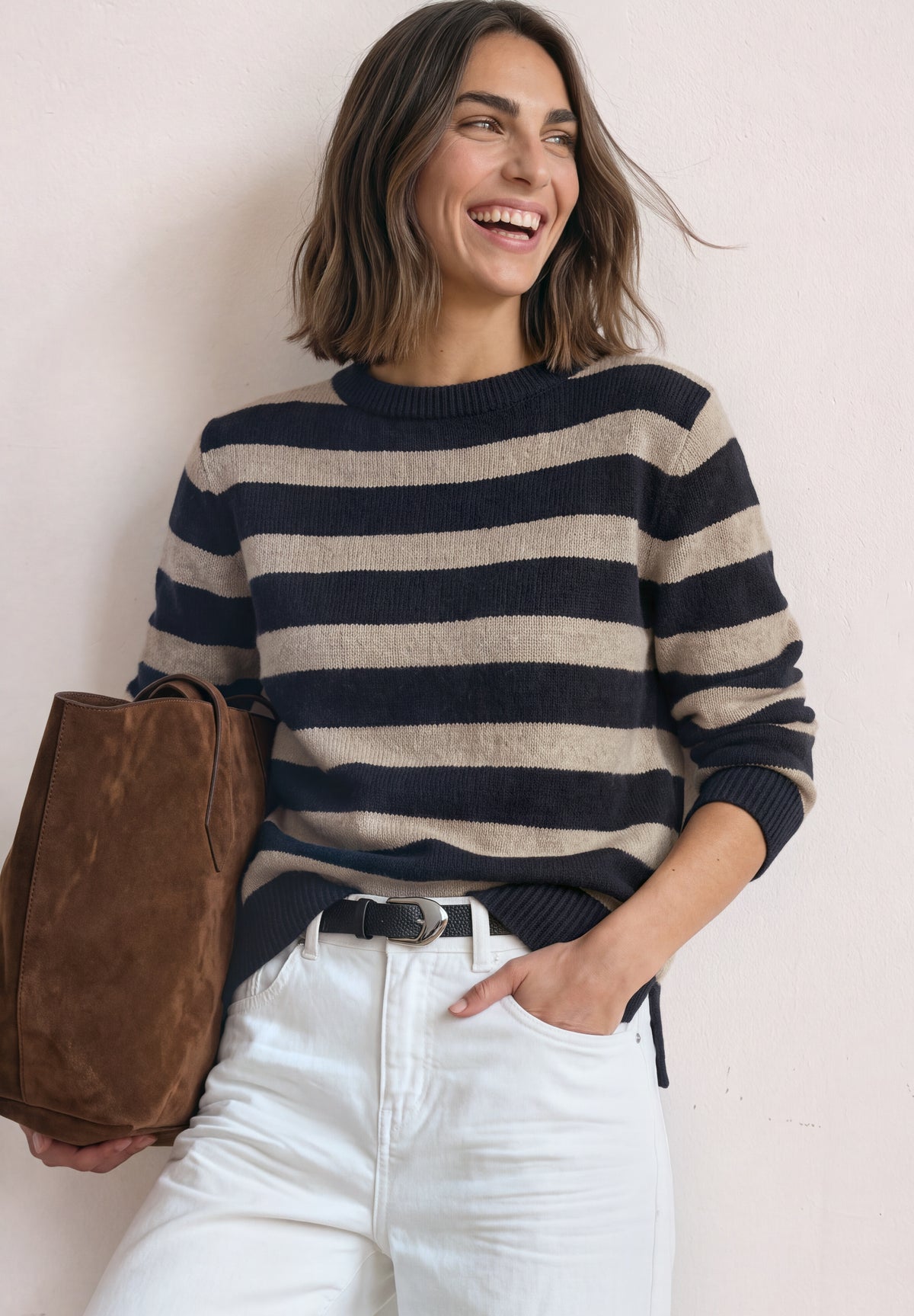 Street One - Pullover mit Boat Neck und Streifen - Farbe: indigo night