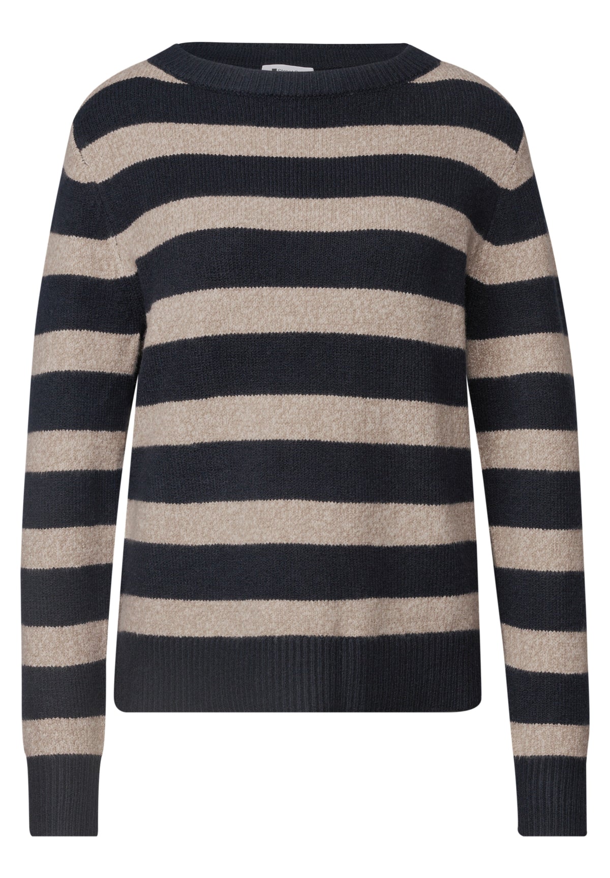 Street One - Pullover mit Boat Neck und Streifen - Farbe: indigo night