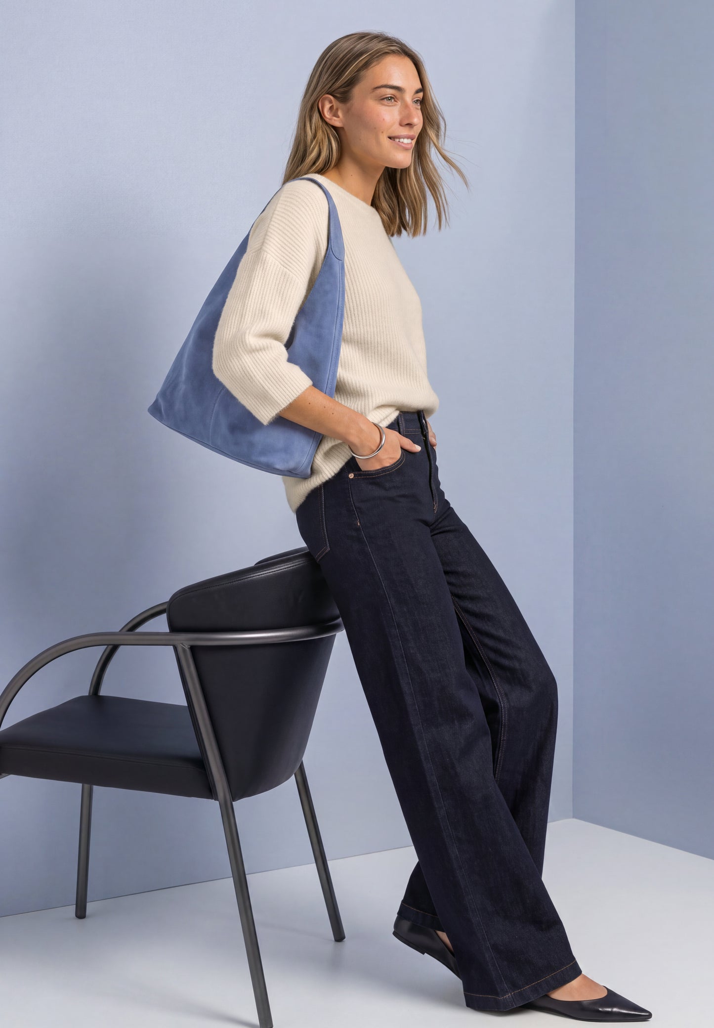 Street One - 3/4-Arm Pullover mit Rundhals - Farbe: pure beige
