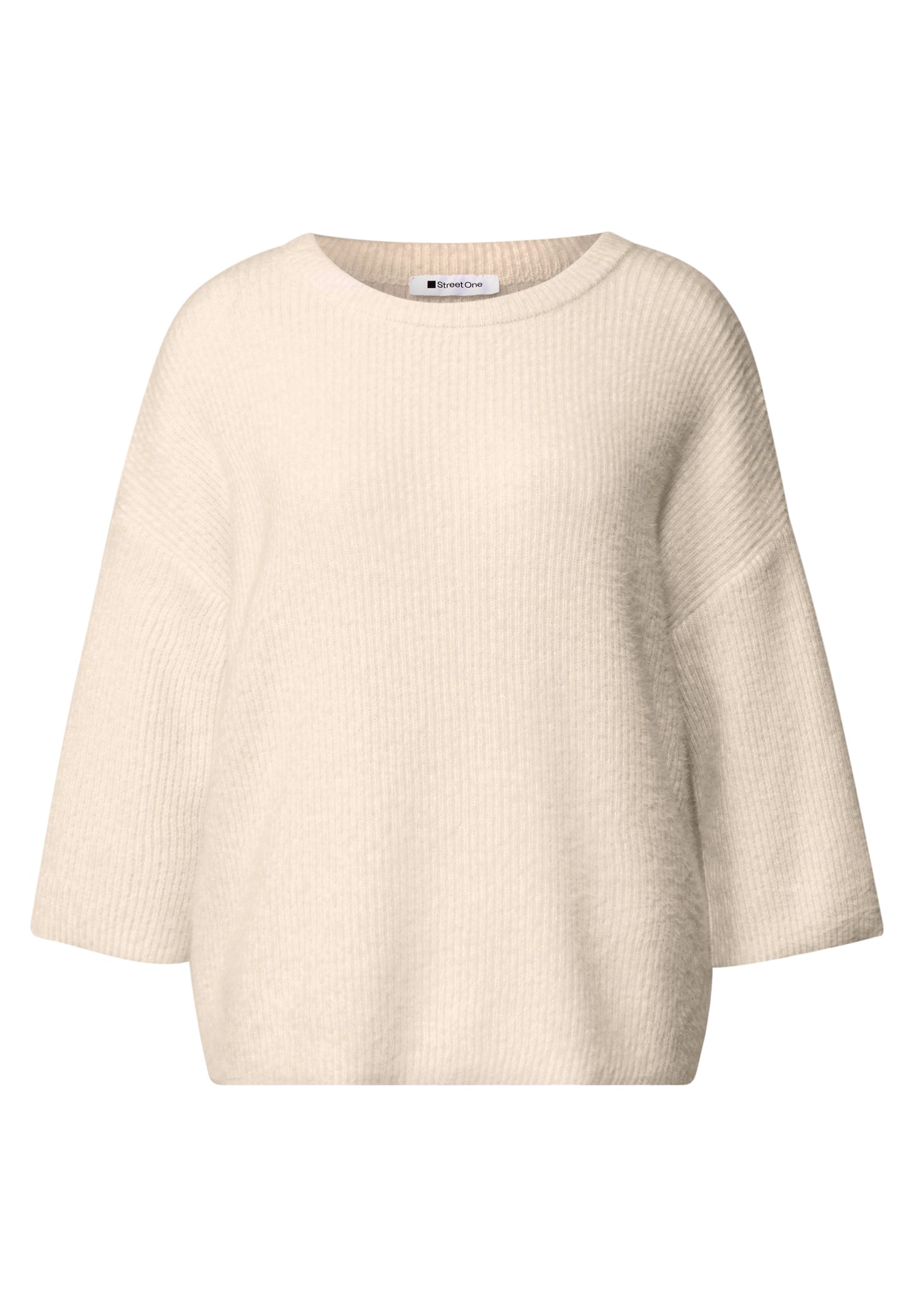 Street One - 3/4-Arm Pullover mit Rundhals - Farbe: pure beige