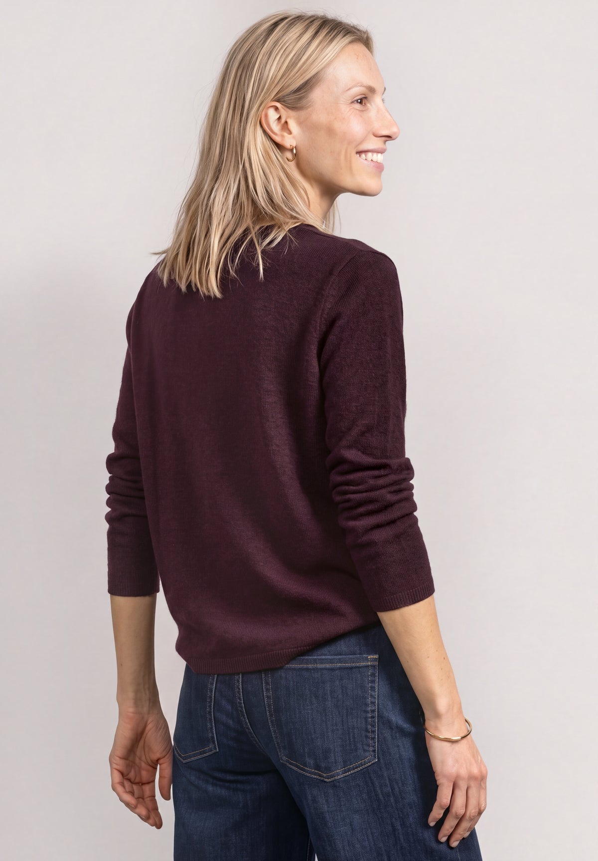 Street One - Pullover mit Boat Neck und Rollkanten - Farbe: rustic rouge