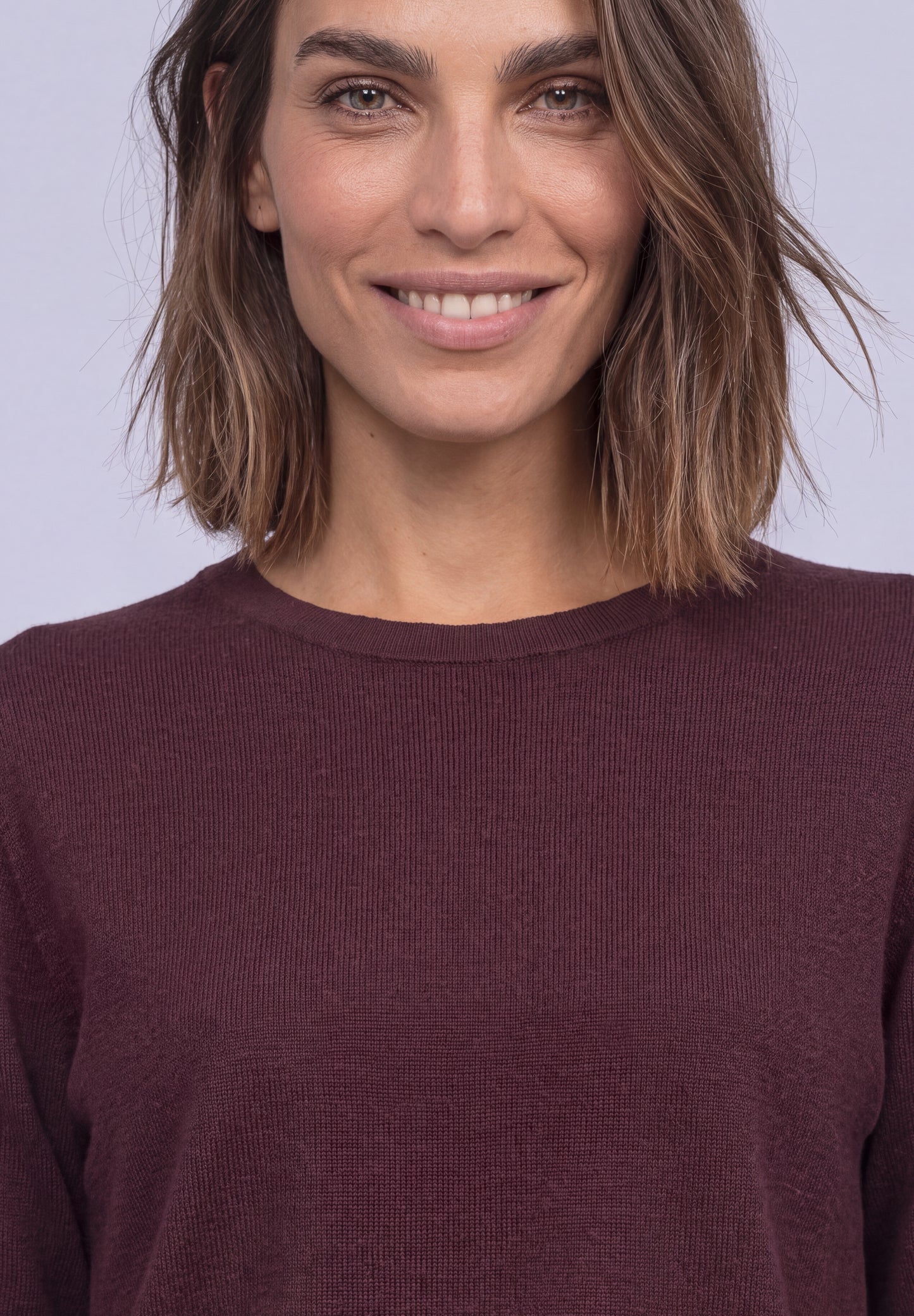 Street One - Kurzarm Pullover mit Rundhals in Unifarbe - Farbe: rustic rouge
