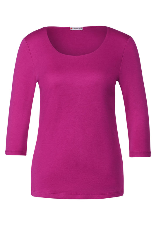 Street One - Shirt in Unifarbe - bright cozy pink
