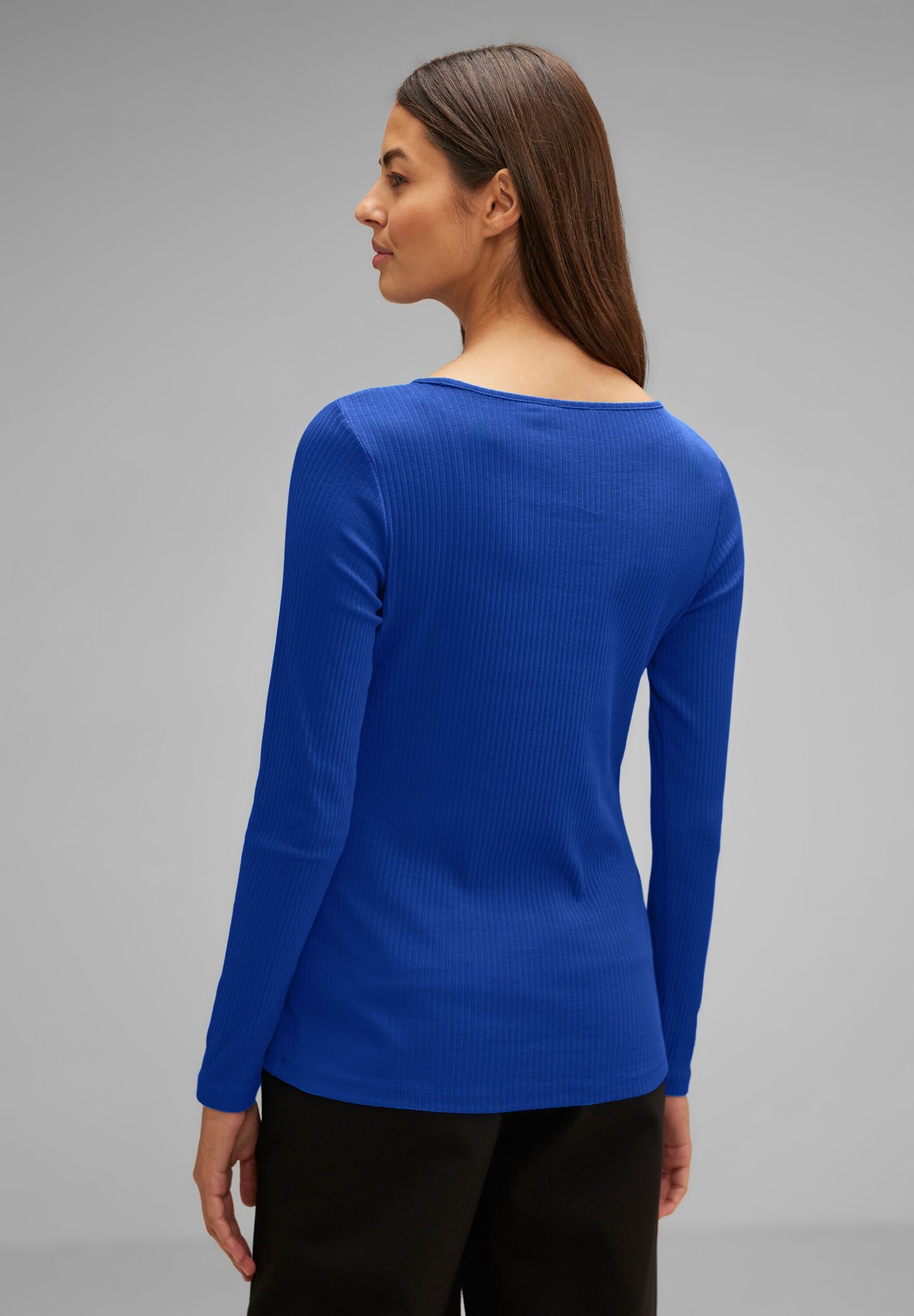 Street One - Basic Langarmshirt - blau
