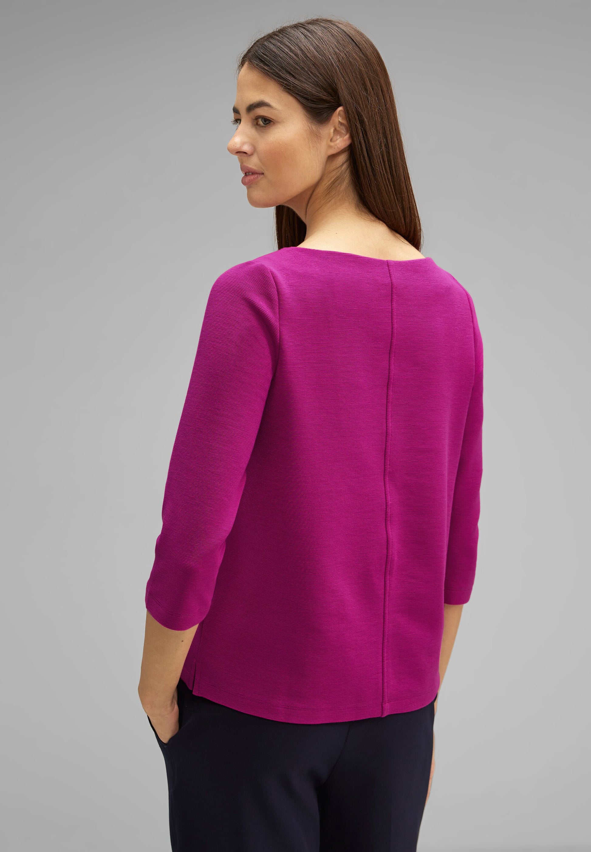Street One - Shirt mit cozy - bright – feiner TWISTY pink Mode Struktur