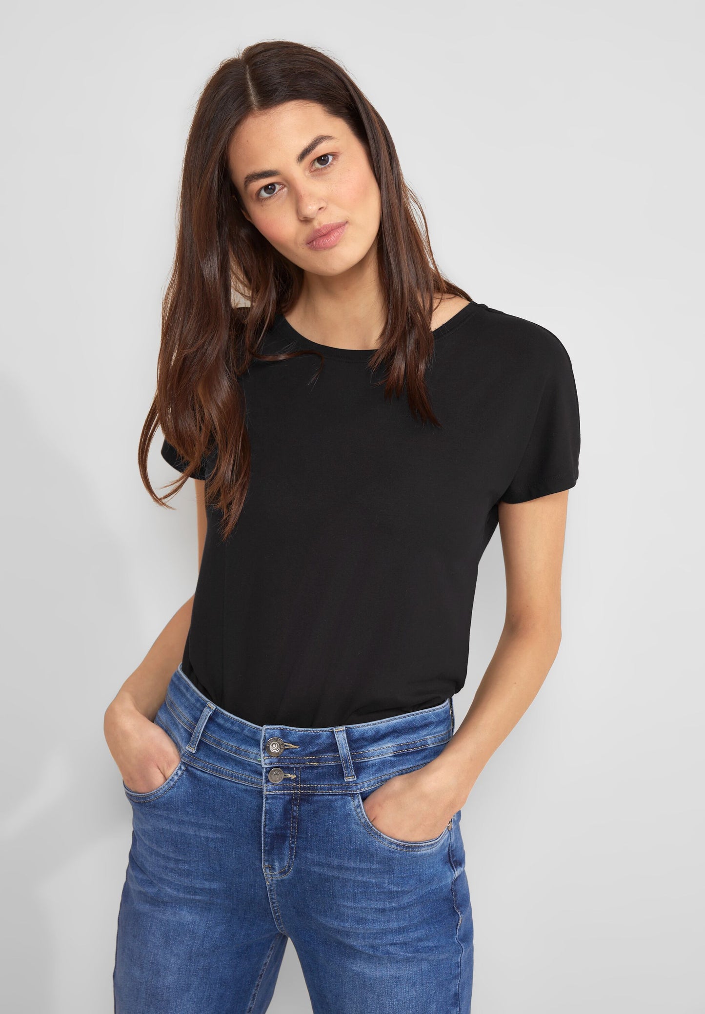 Street One - Jersey T-Shirt - schwarz