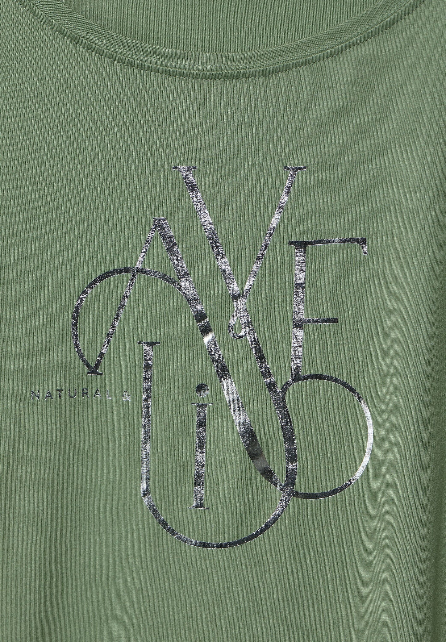 Street One - T-Shirt mit Wording - dry salvia green