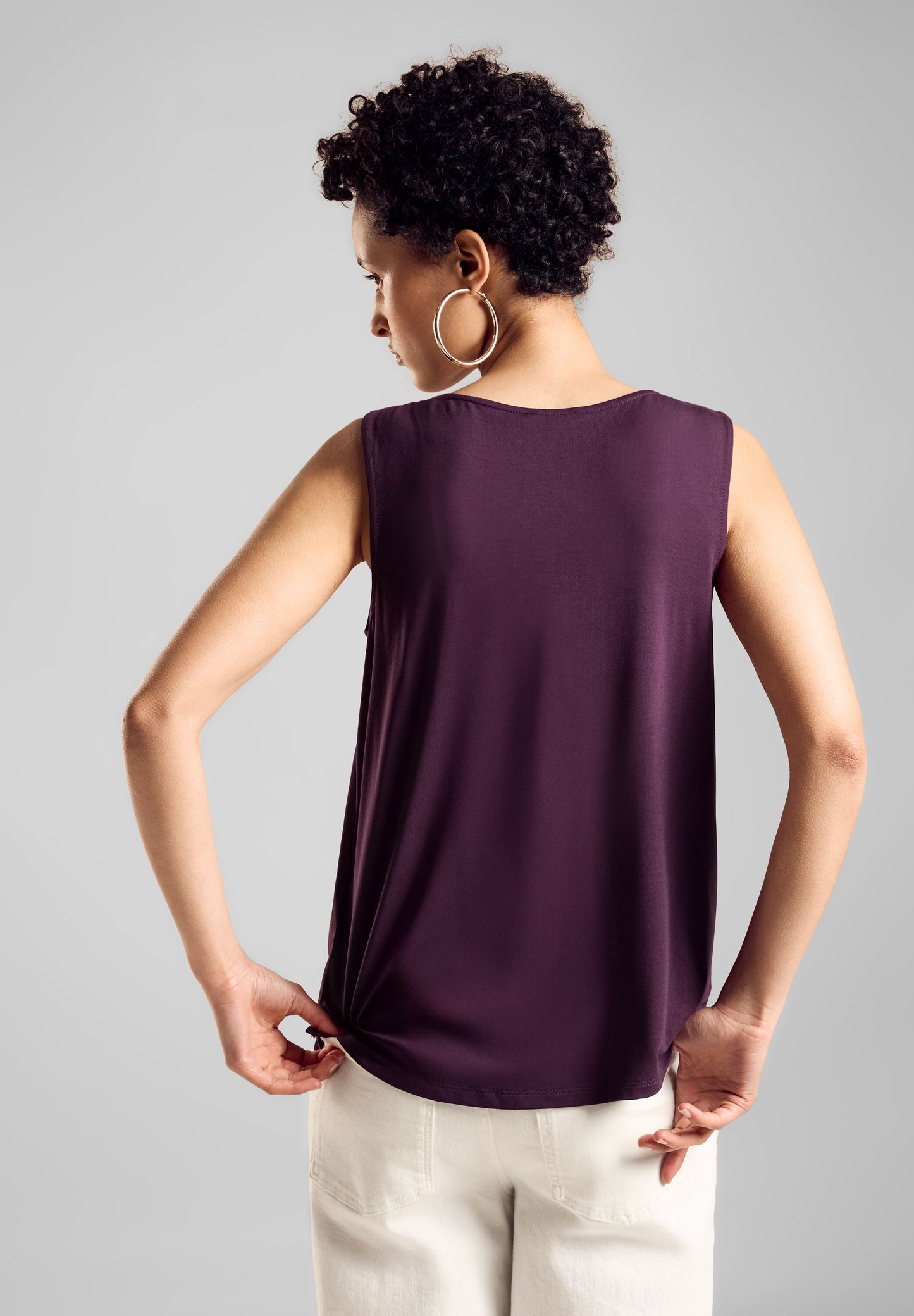 Street One - Top mit Spitze - dark berry purple