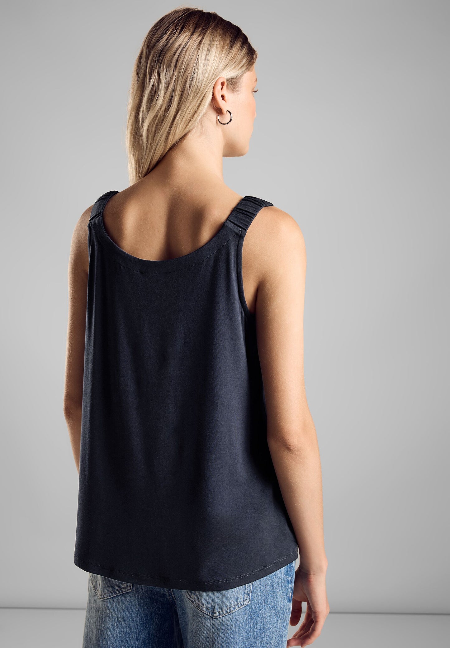 Street One - Top mit V-Neck - blau