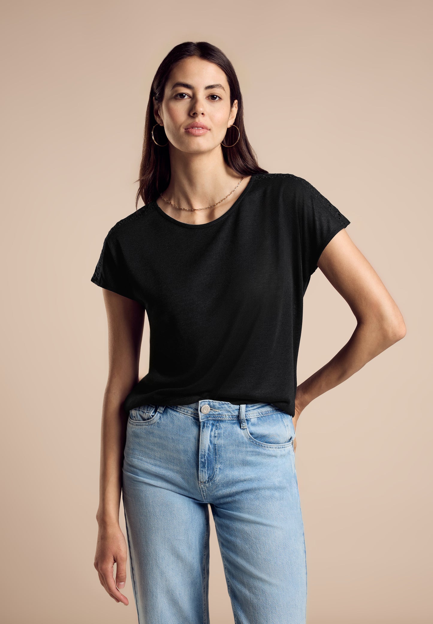 Street One Leichtes T-Shirt - Farbe: Black