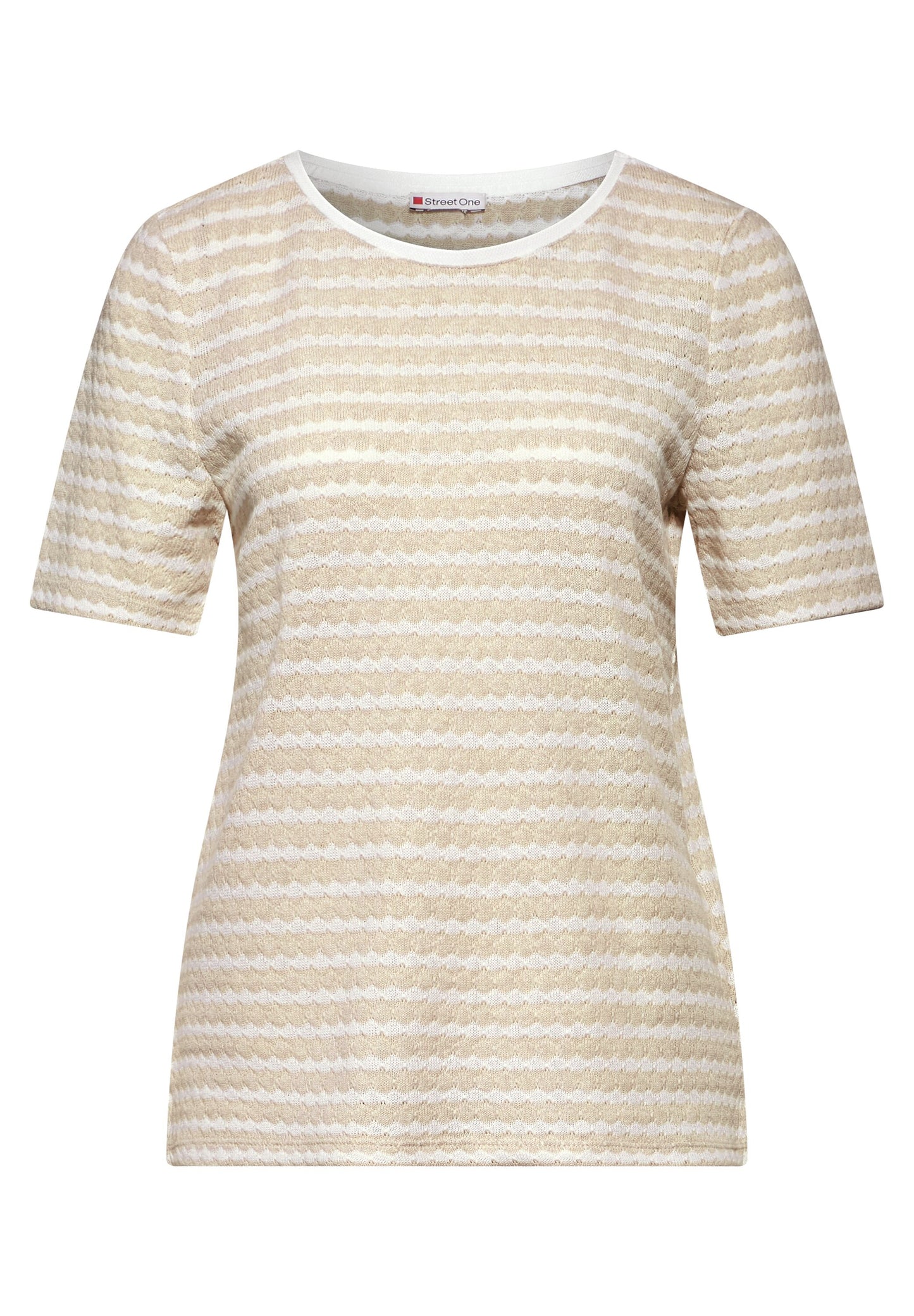 Street One - T-Shirt in Strickoptik - smooth sand beige