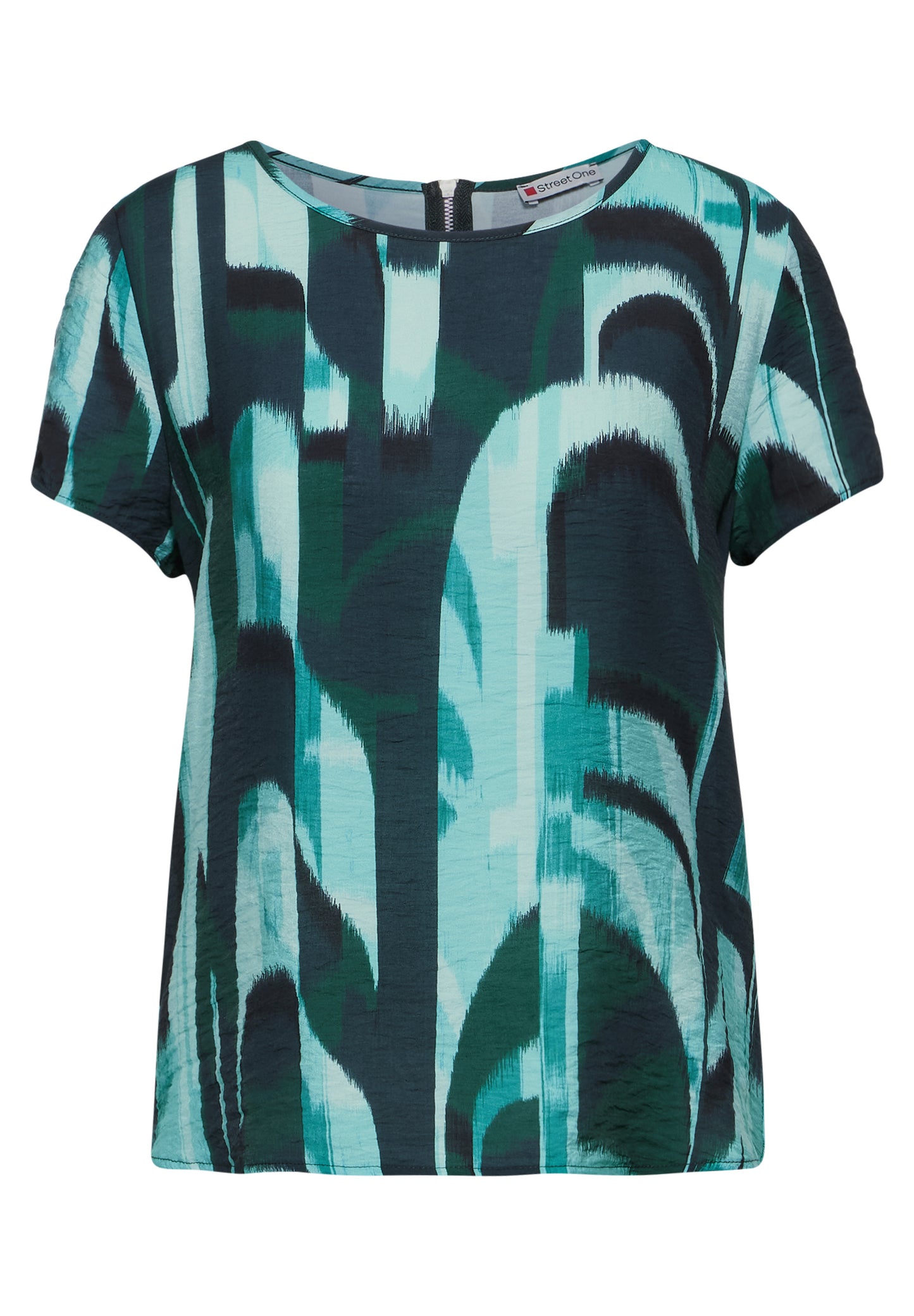 Street One Materialmix-T-Shirt - Farbe: hunter green