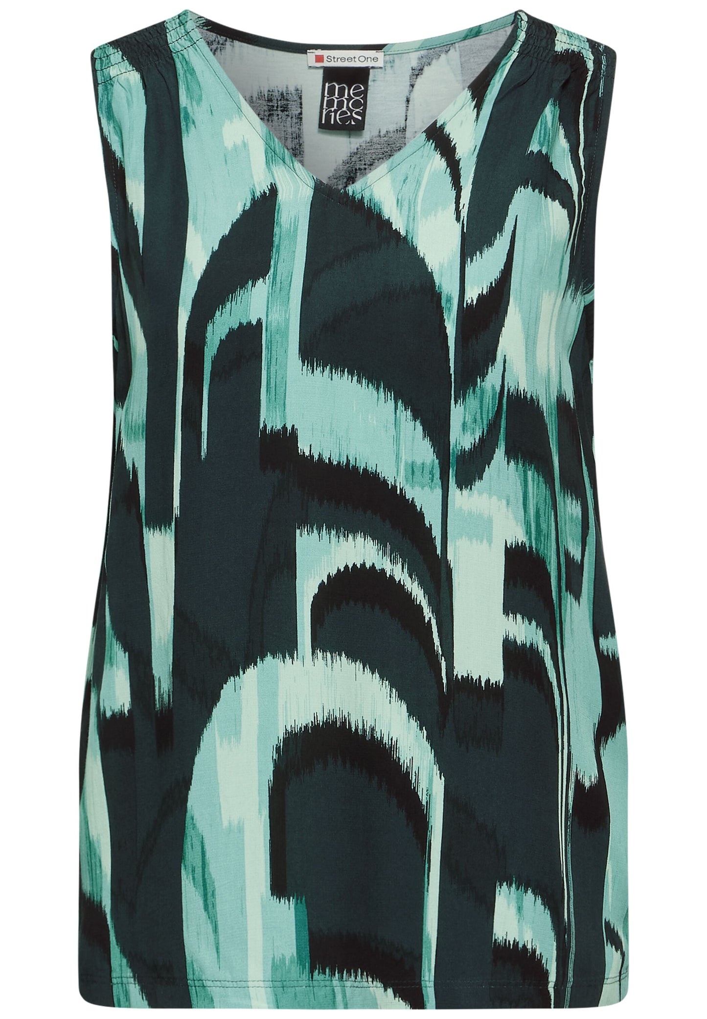 Street One - Print Sommertop - hunter green