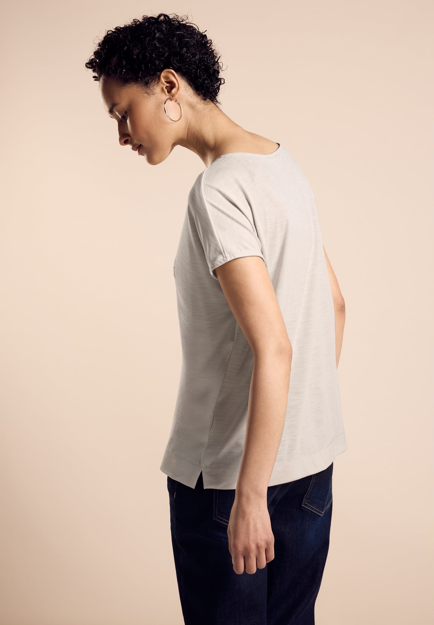 Street One T-Shirt mit Schriftzug - Farbe: smooth sand beige