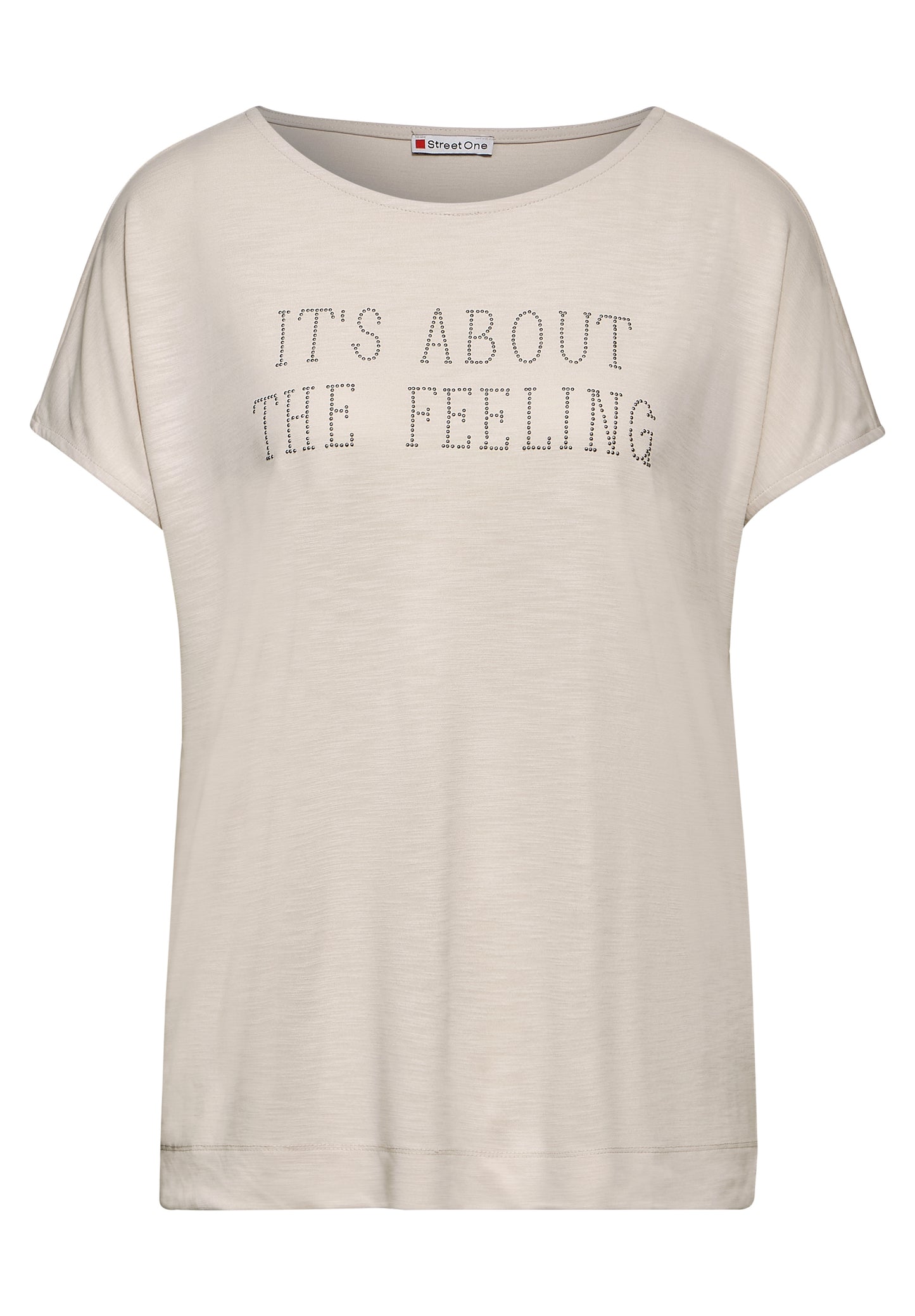 Street One T-Shirt mit Schriftzug - Farbe: smooth sand beige