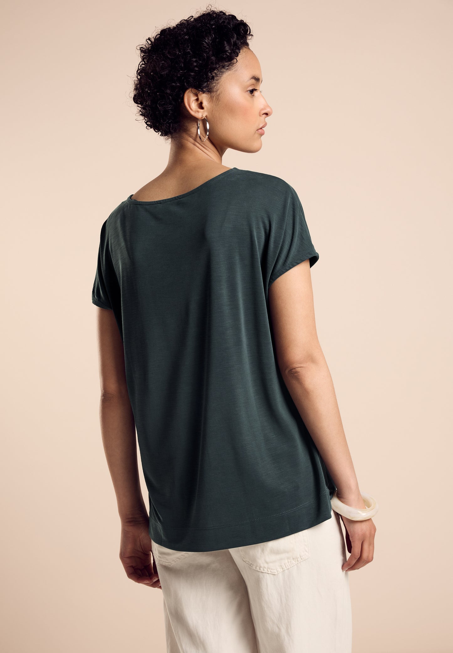 Street One T-Shirt mit Schriftzug - Farbe: hunter green