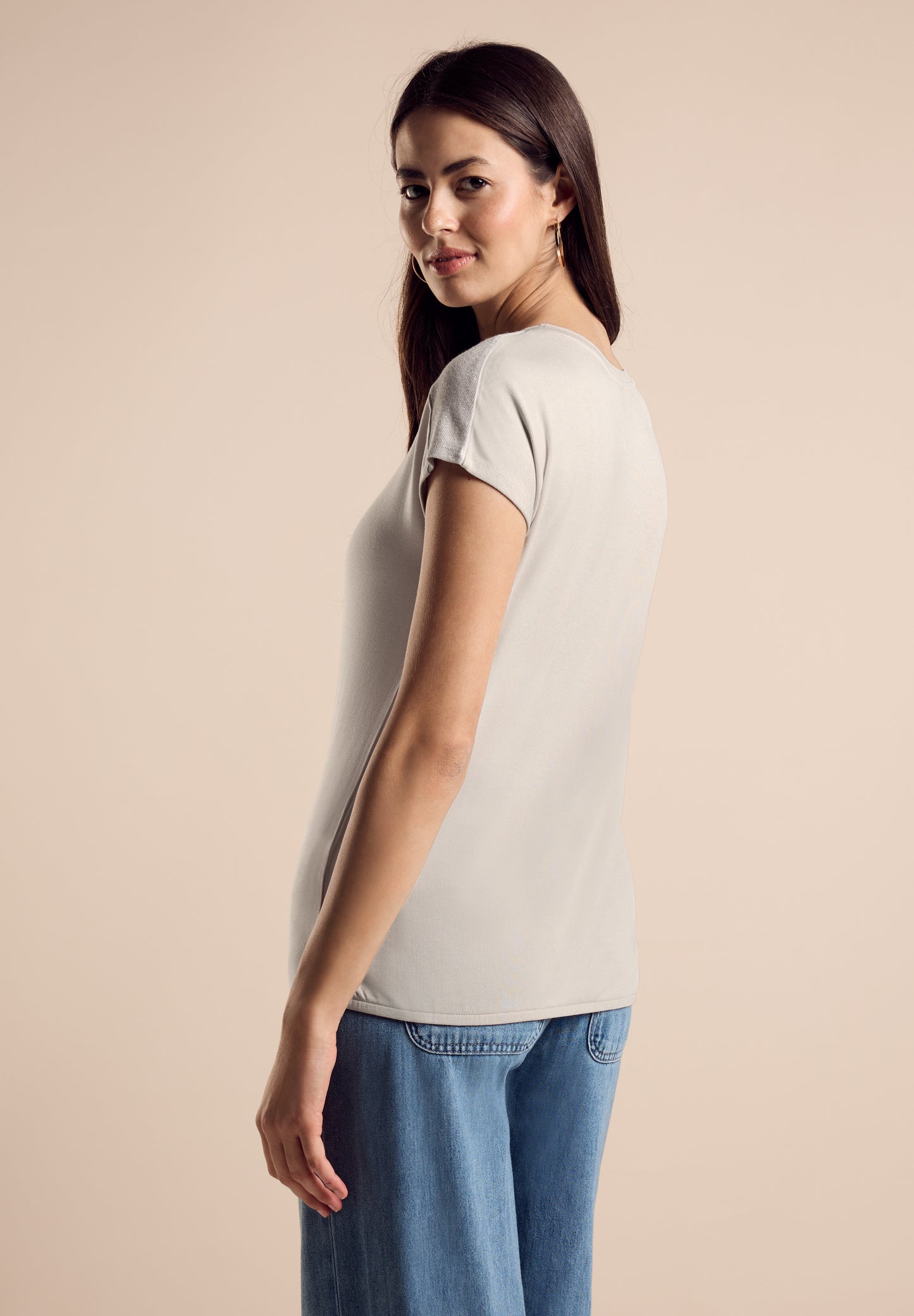 Street One T-Shirt mit Glanz-Detail - Farbe: sand