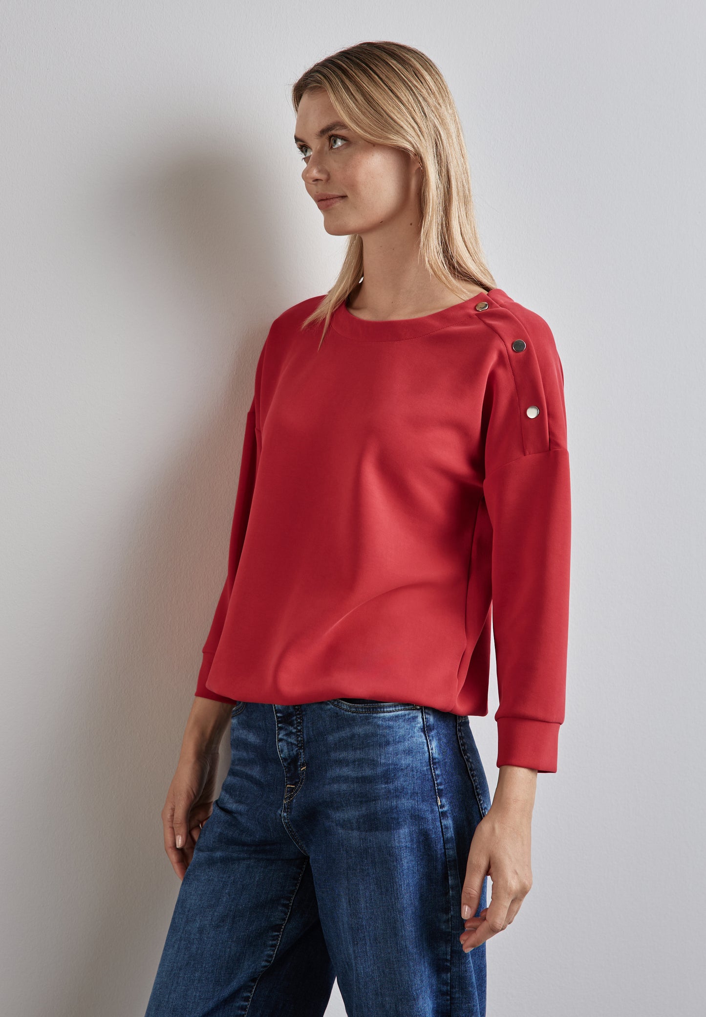 Street One Shirt im Silk Look - Farbe: rot