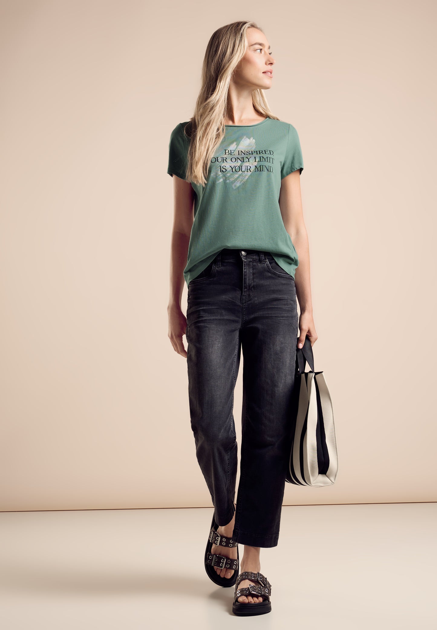 Street One T-Shirt mit Print - Farbe: seafoam green