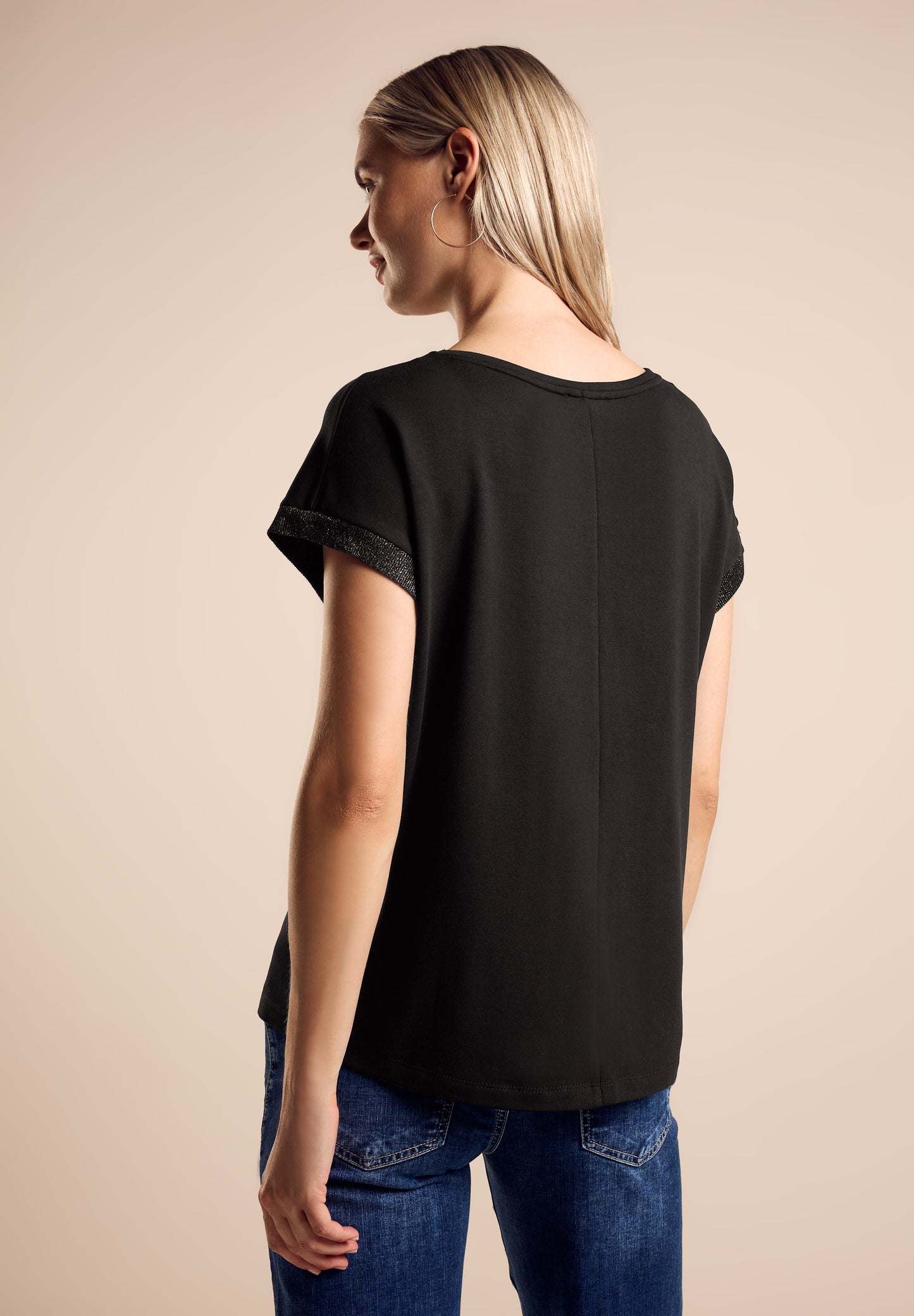 Street One T-Shirt mit Wording - Farbe: schwarz