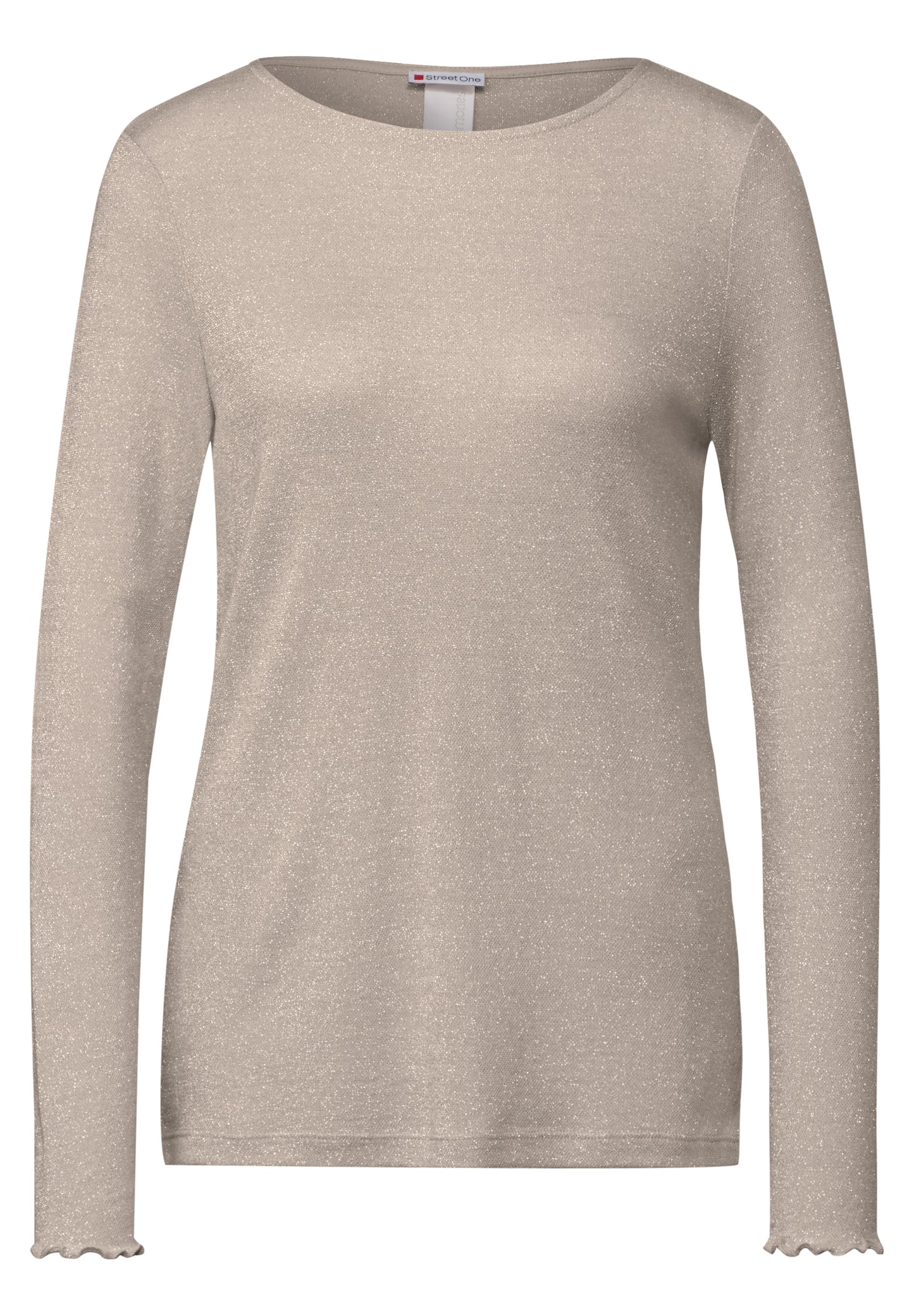 Street One Glitzerndes Langarmshirt - Farbe: spring sand melange